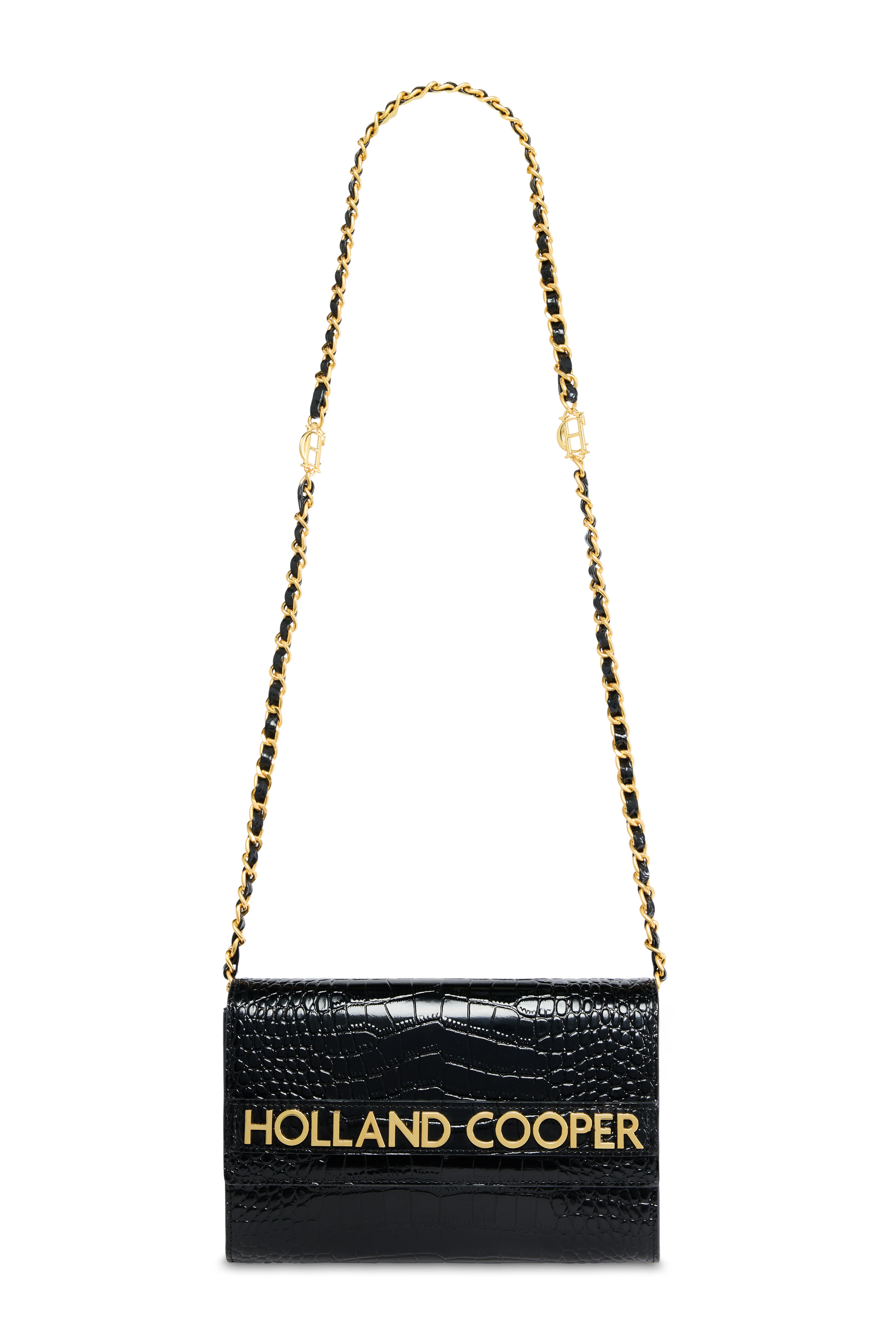 Abbot Clutch Bag (Black Croc) - Image 3