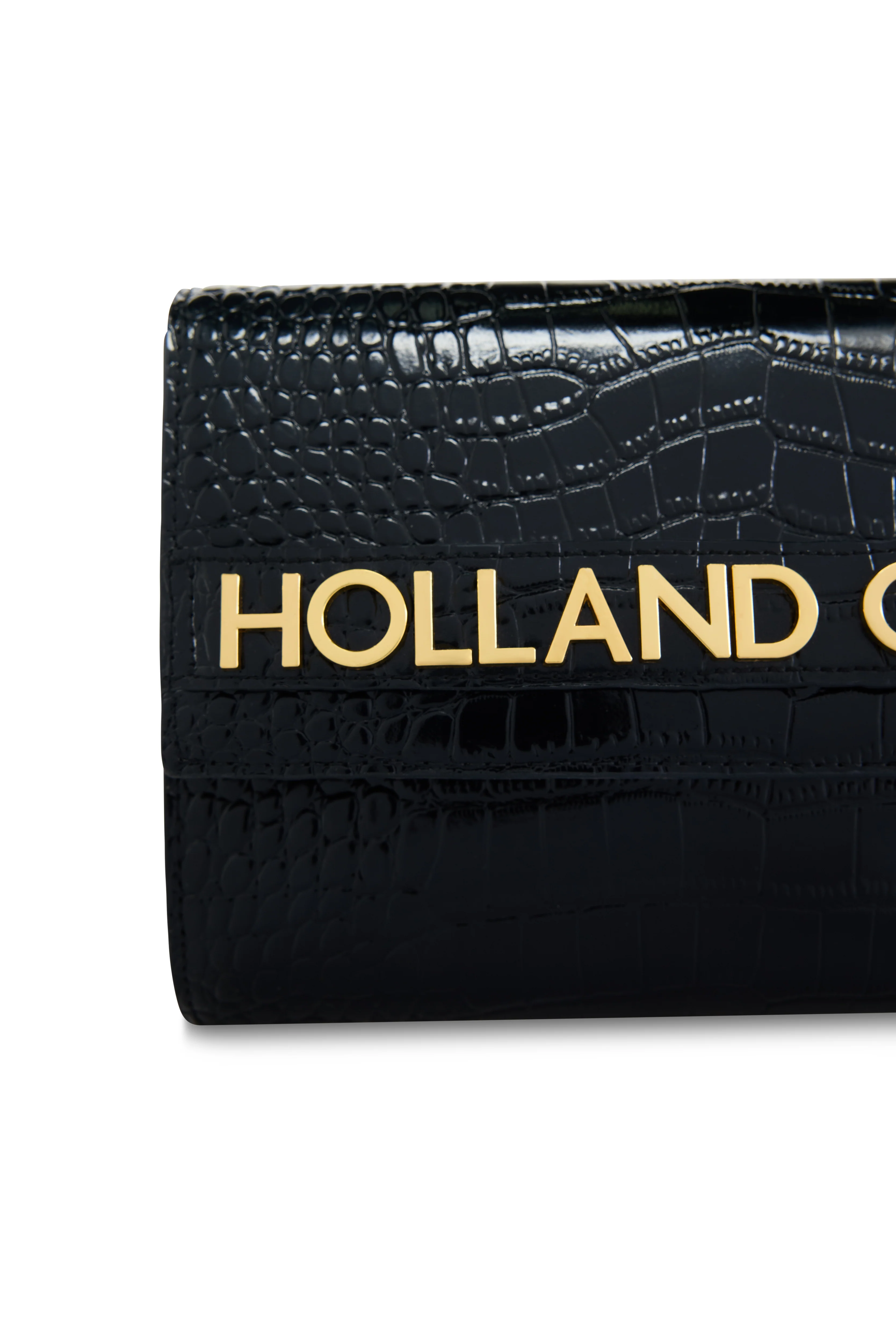 Abbot Clutch Bag (Black Croc) - Image 5