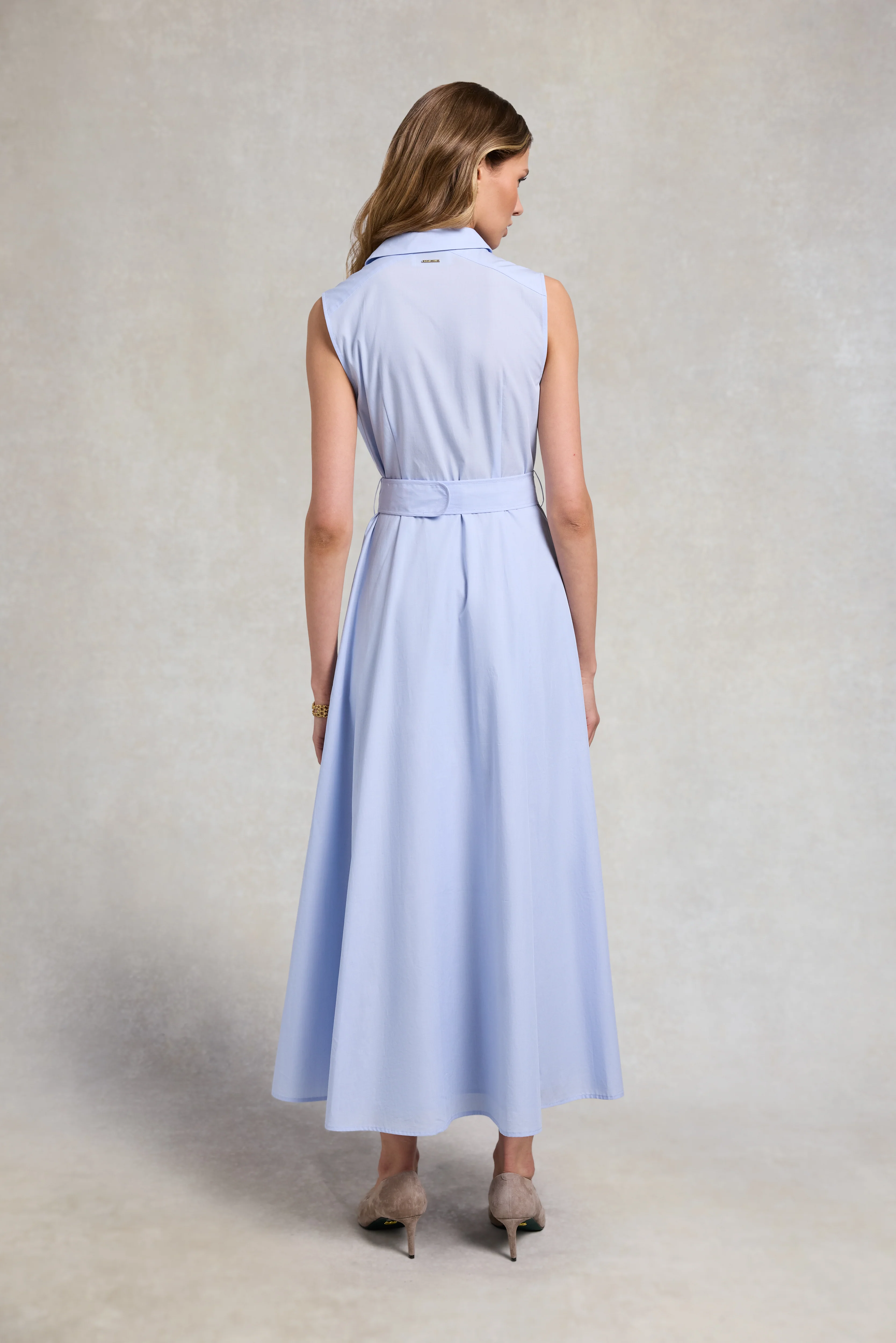 Aimee Sleeveless Dress (Light Blue Chambray) - Image 4