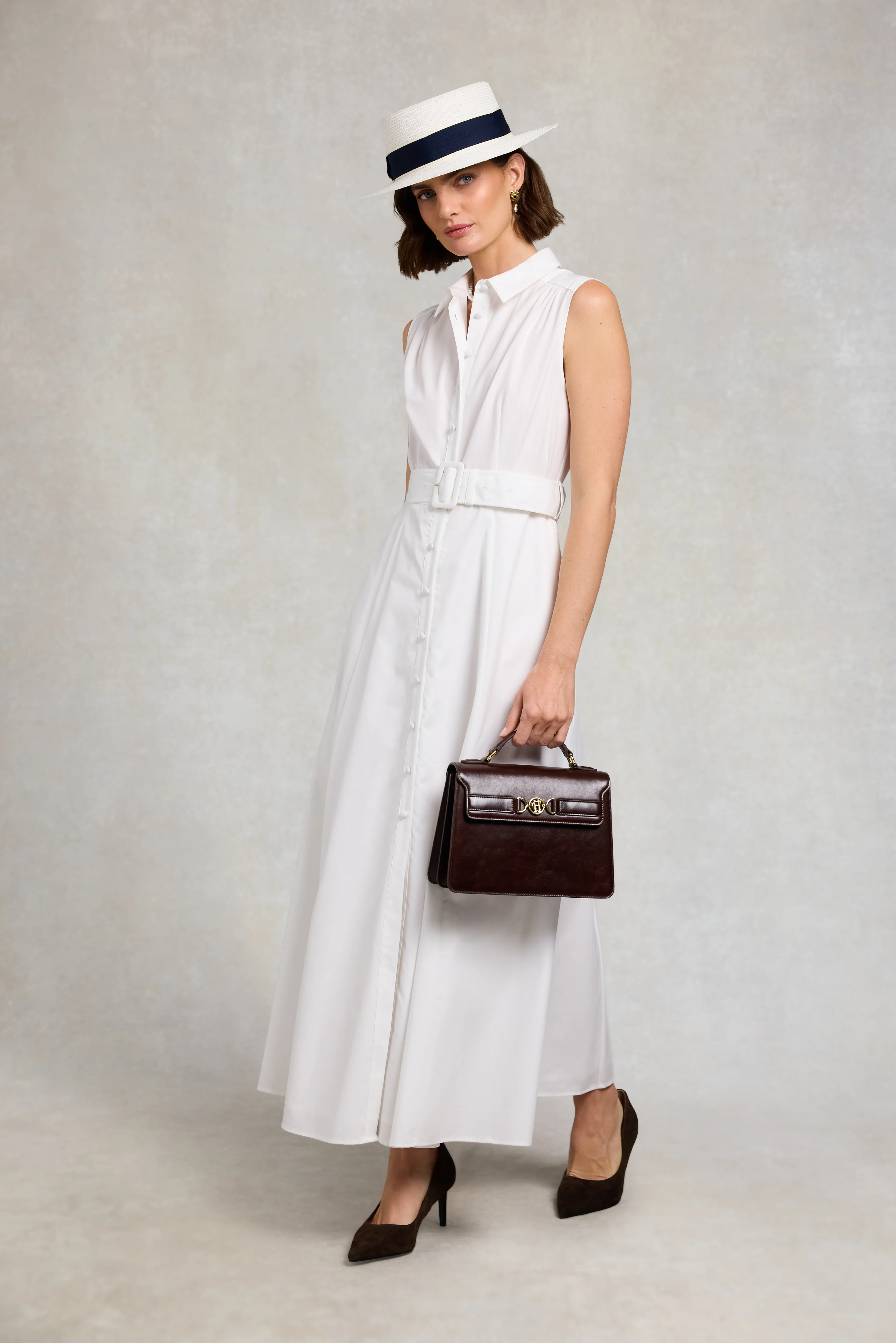 Aimee Sleeveless Dress (White) - Image 8