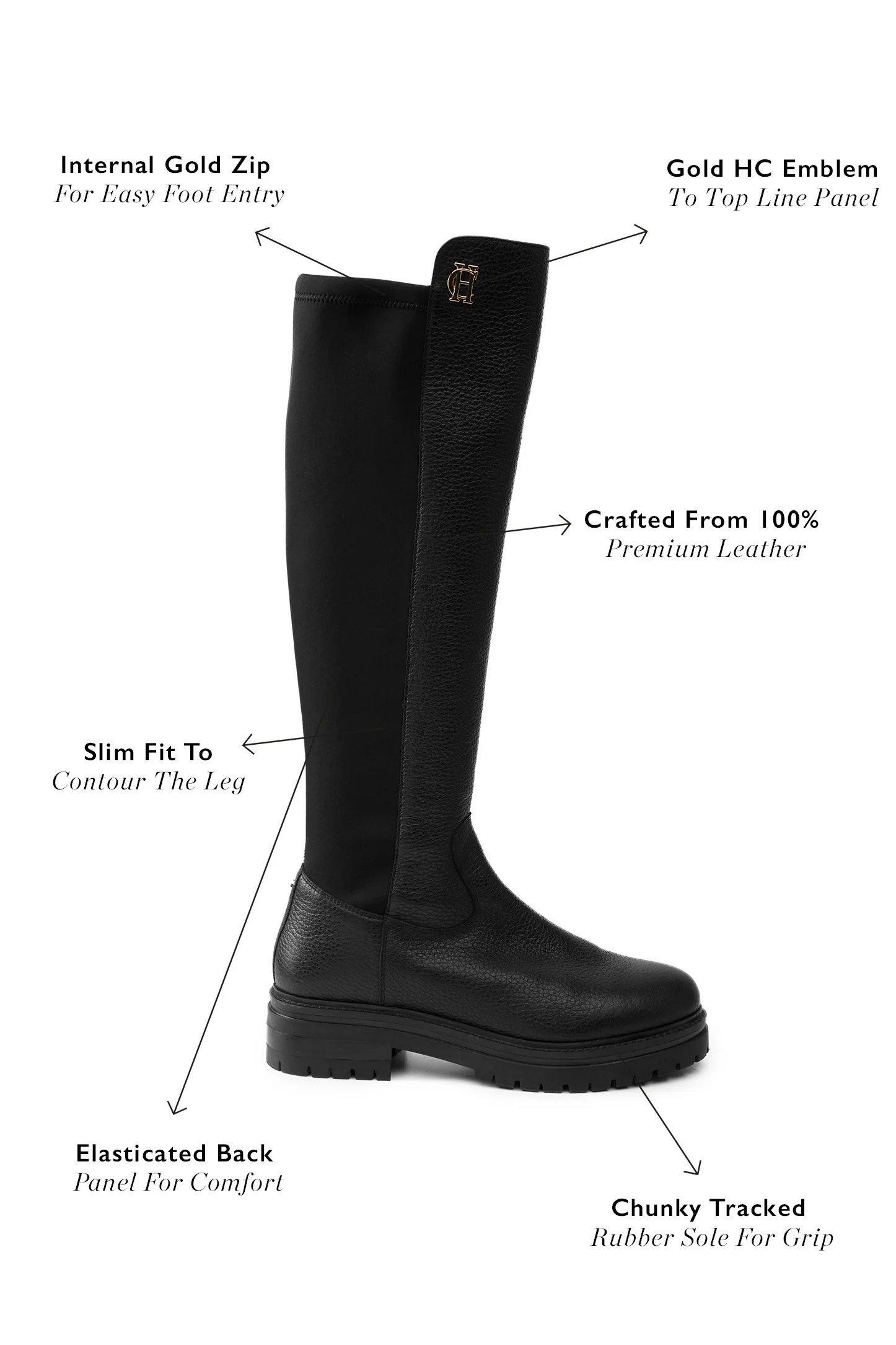 Albany Chunky Boot (Black) - Image 4