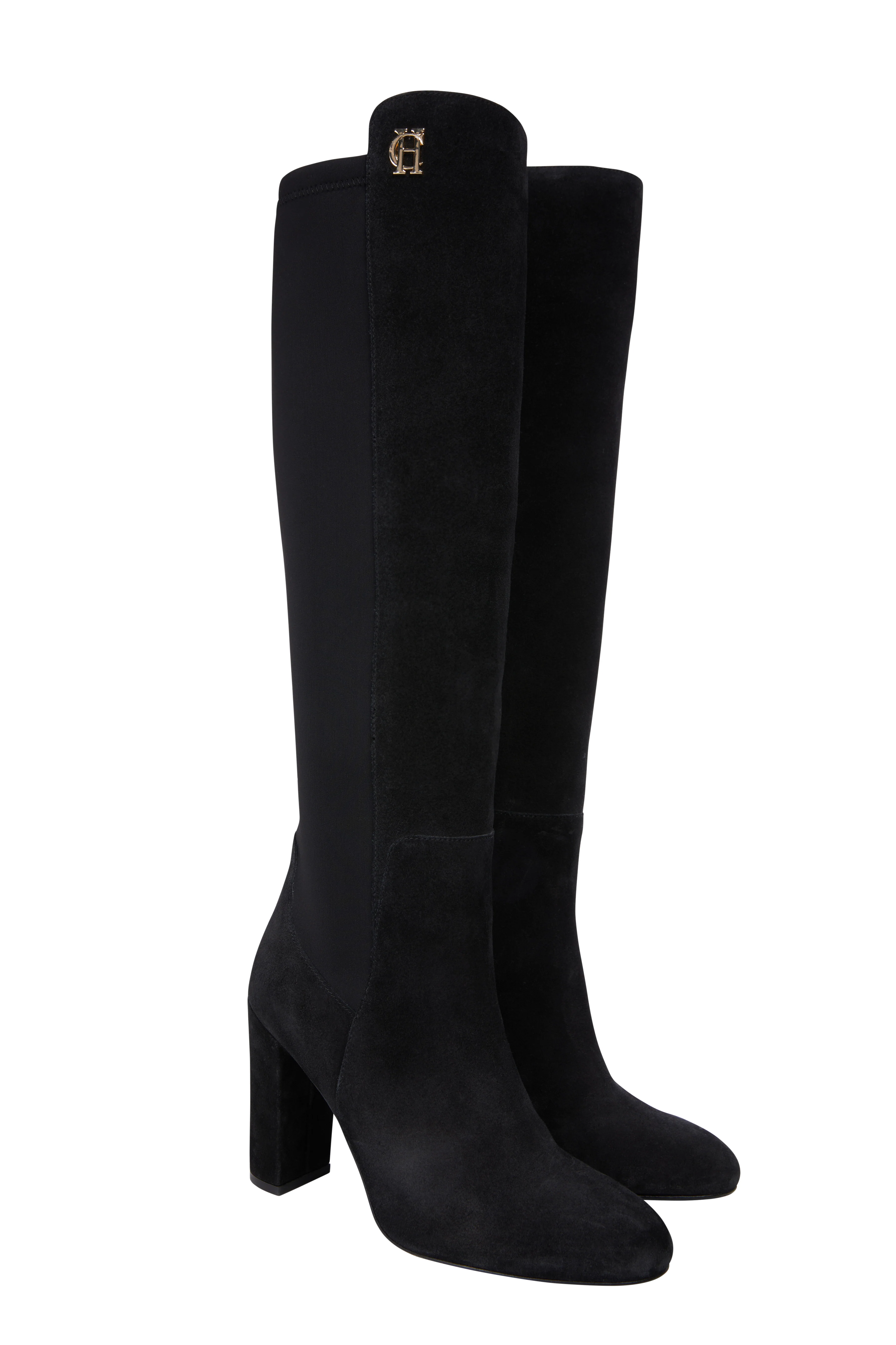 Albany Heeled Boot (Black Suede) - Image 3