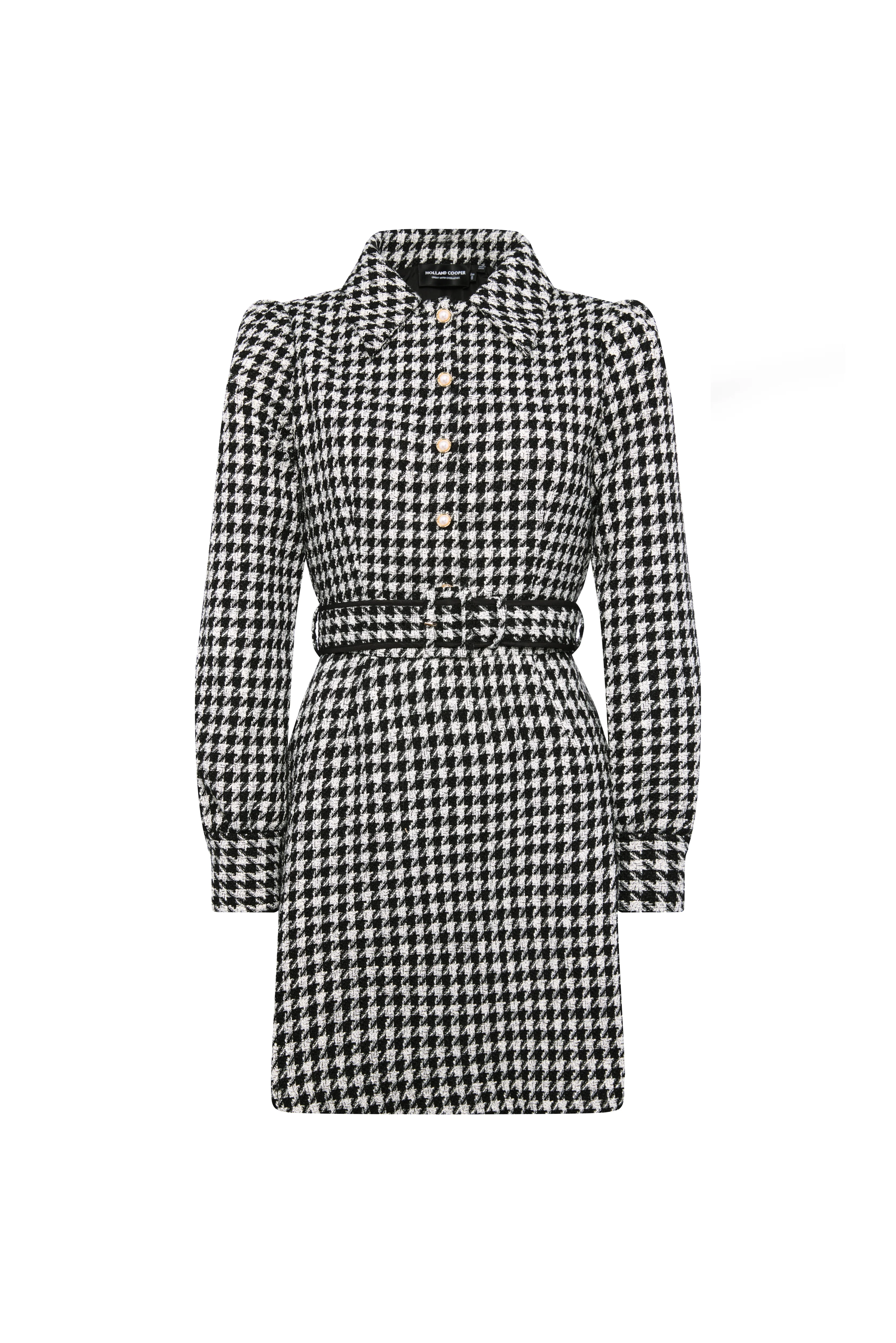 Alice Collared Mini Dress (Houndstooth) - Image 6