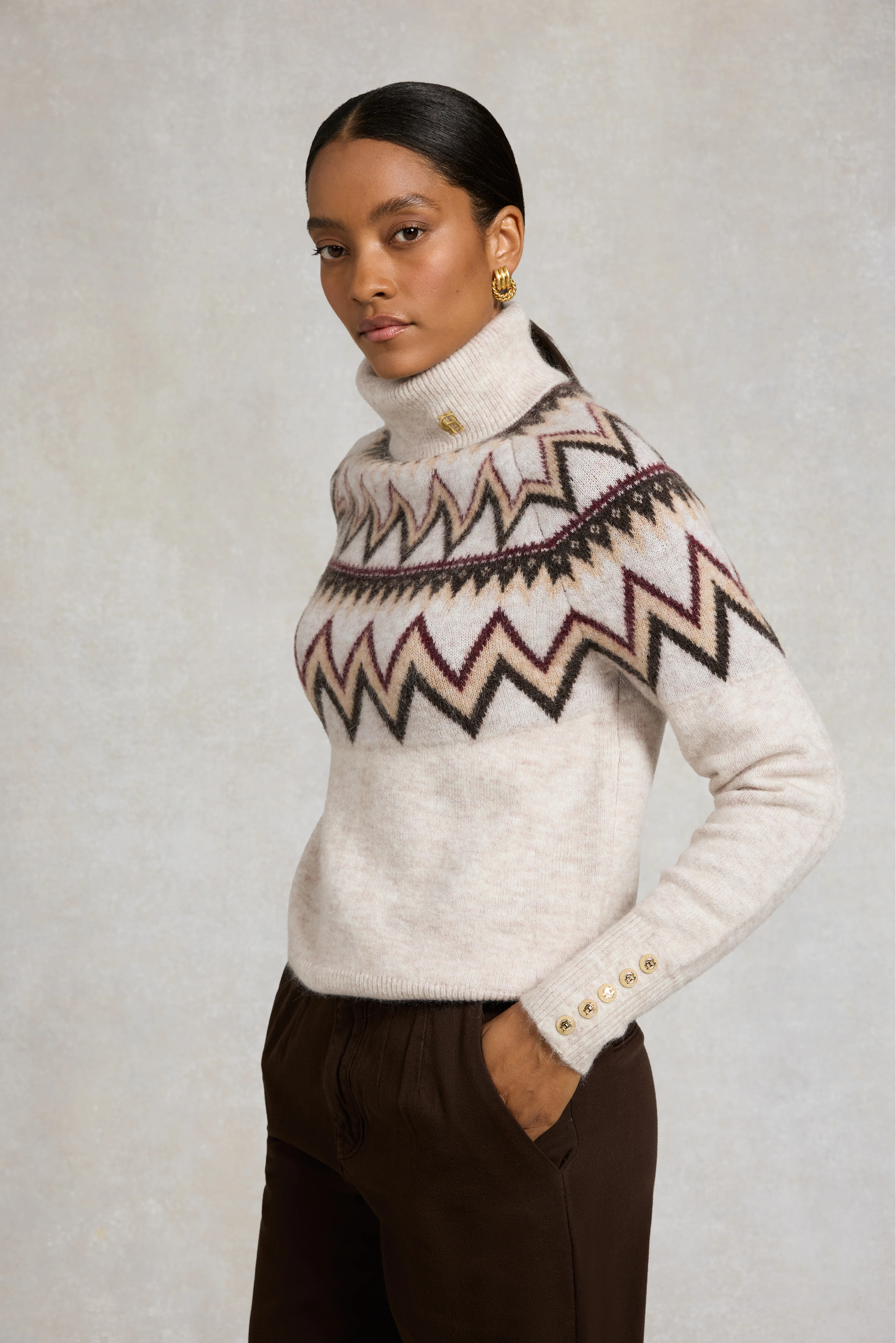 Alice Roll Neck Knit (Barley) - Image 6