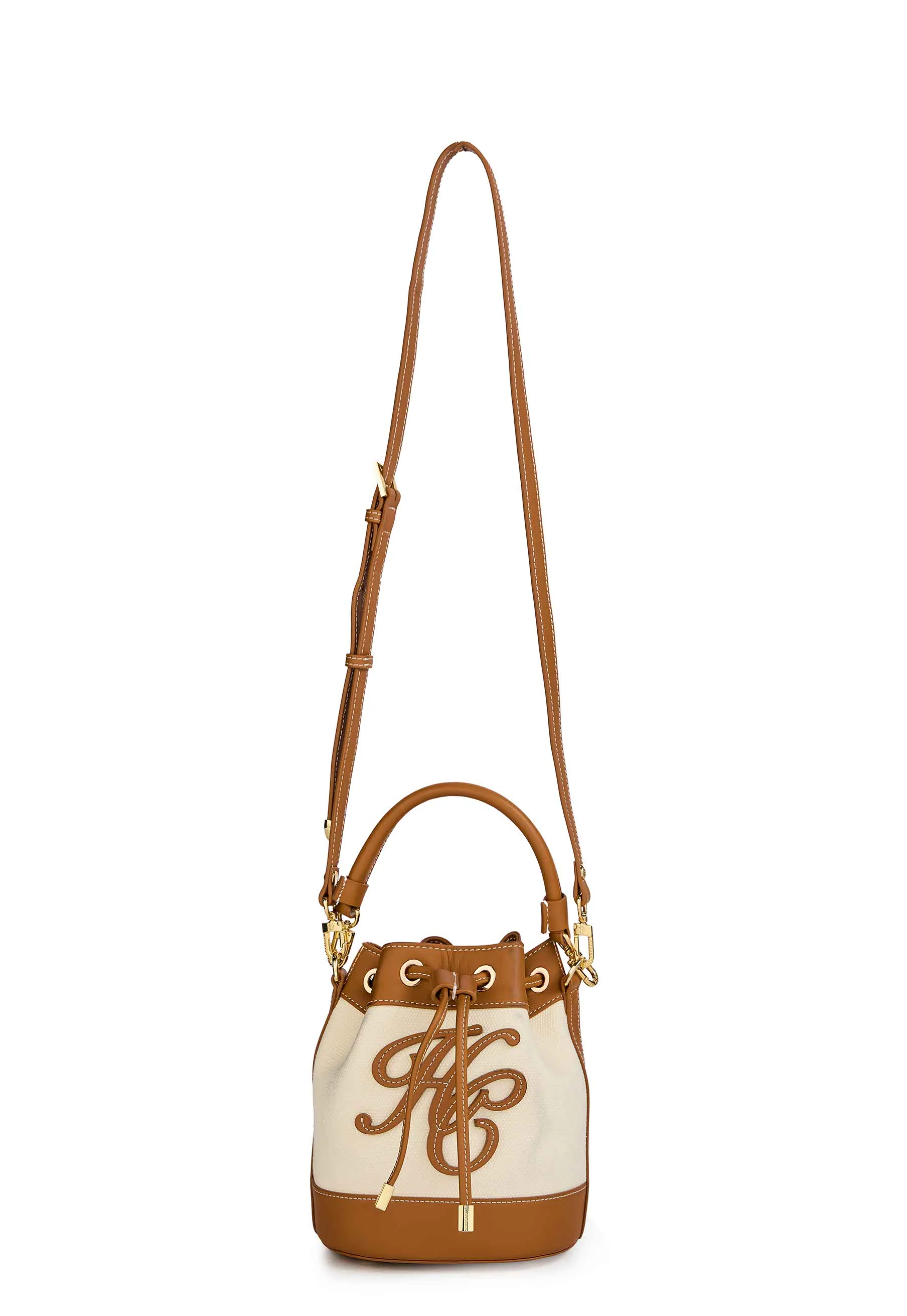 Amalfi Bucket Bag (Tan Canvas) - Image 9
