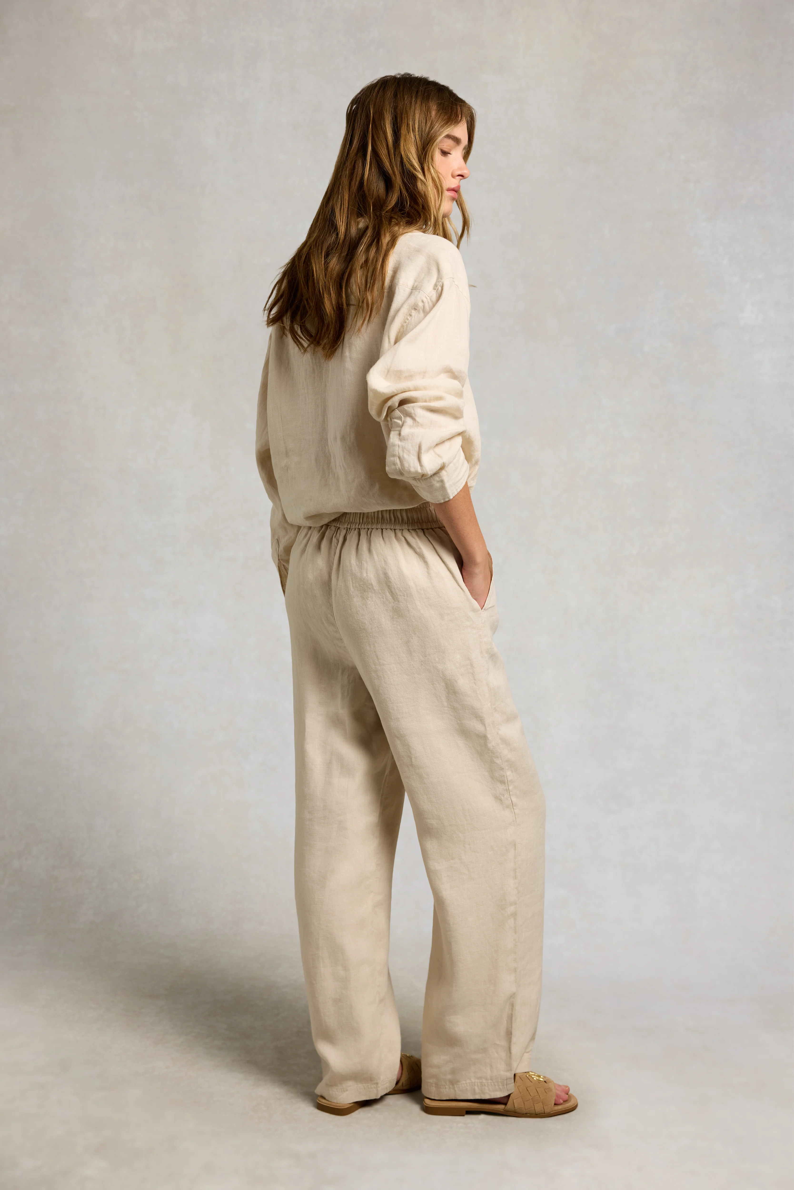 Amalfi Linen Trouser (Oatmeal) - Image 6