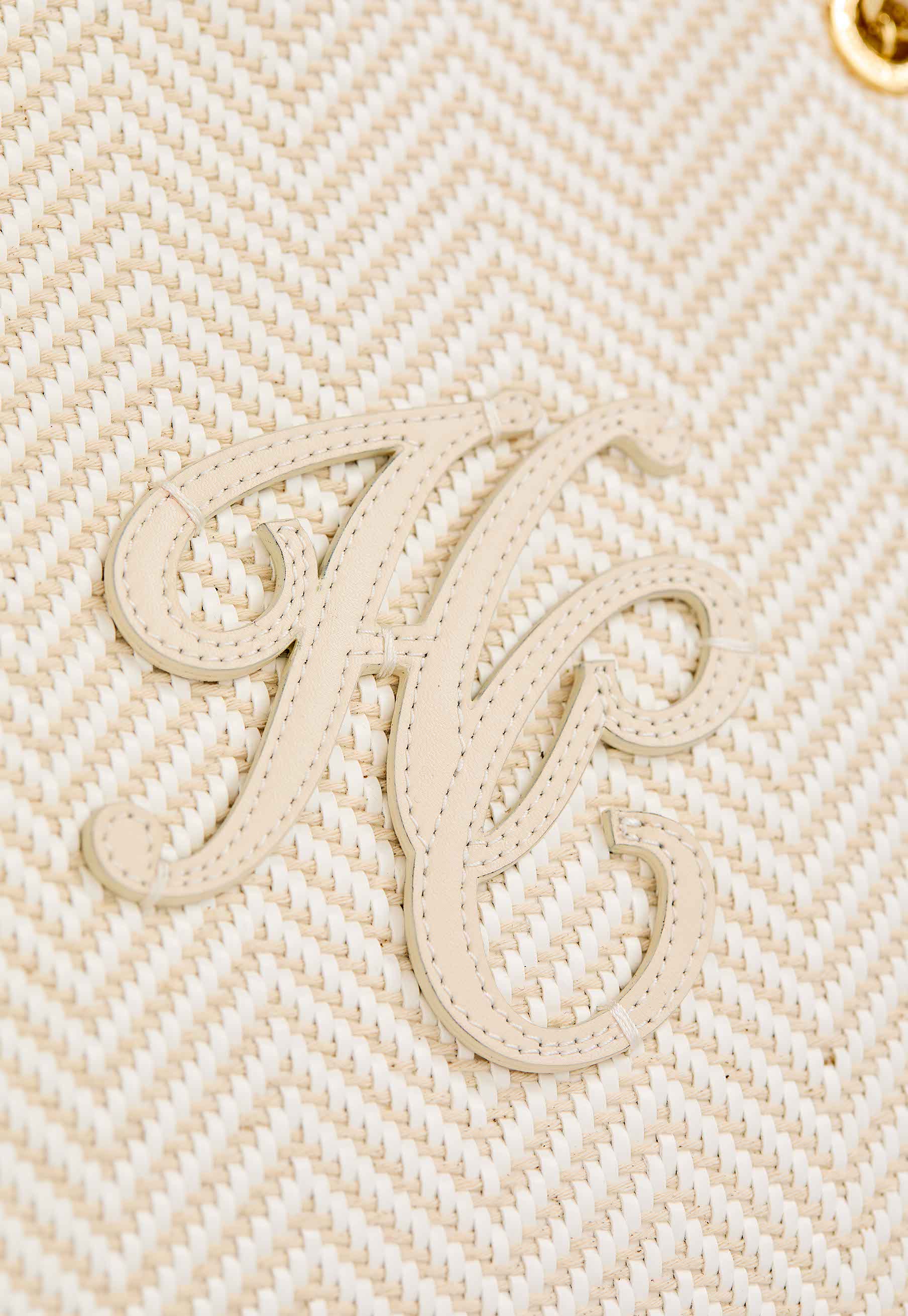 Amalfi Straw Tote (Cream Herringbone) - Image 6