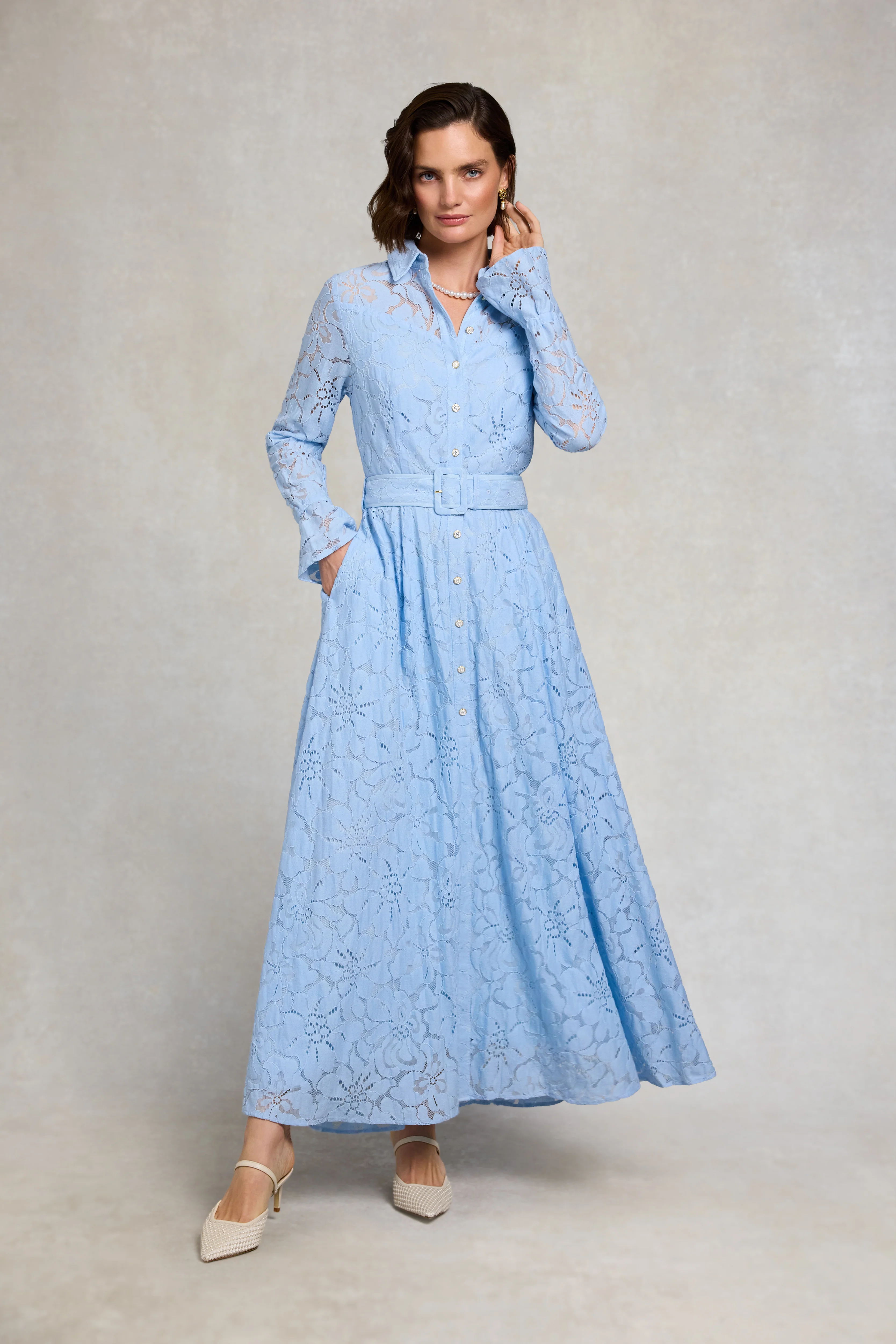 Annabel Lace Dress (Pale Blue) - Image 4