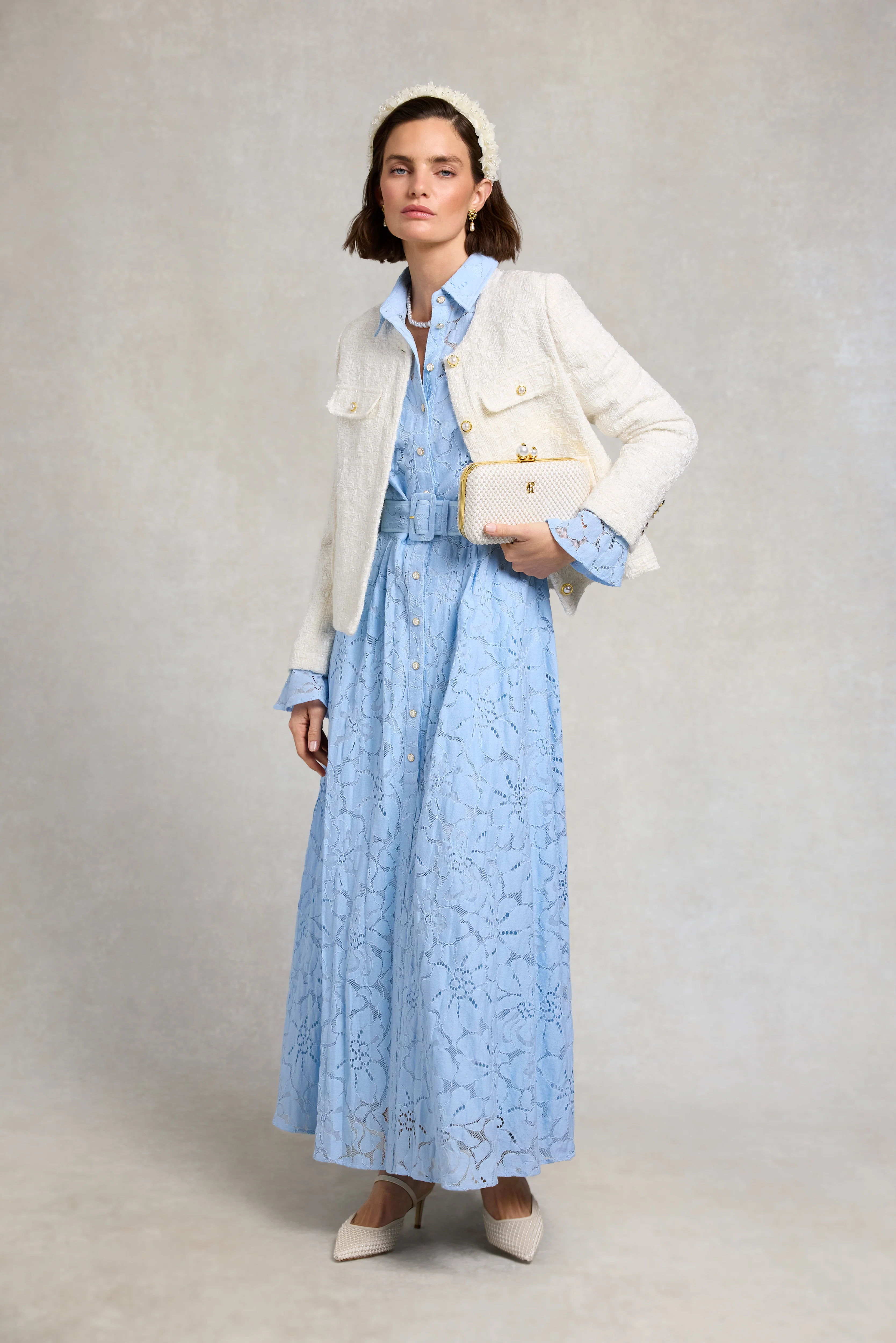 Annabel Lace Dress (Pale Blue) - Image 8