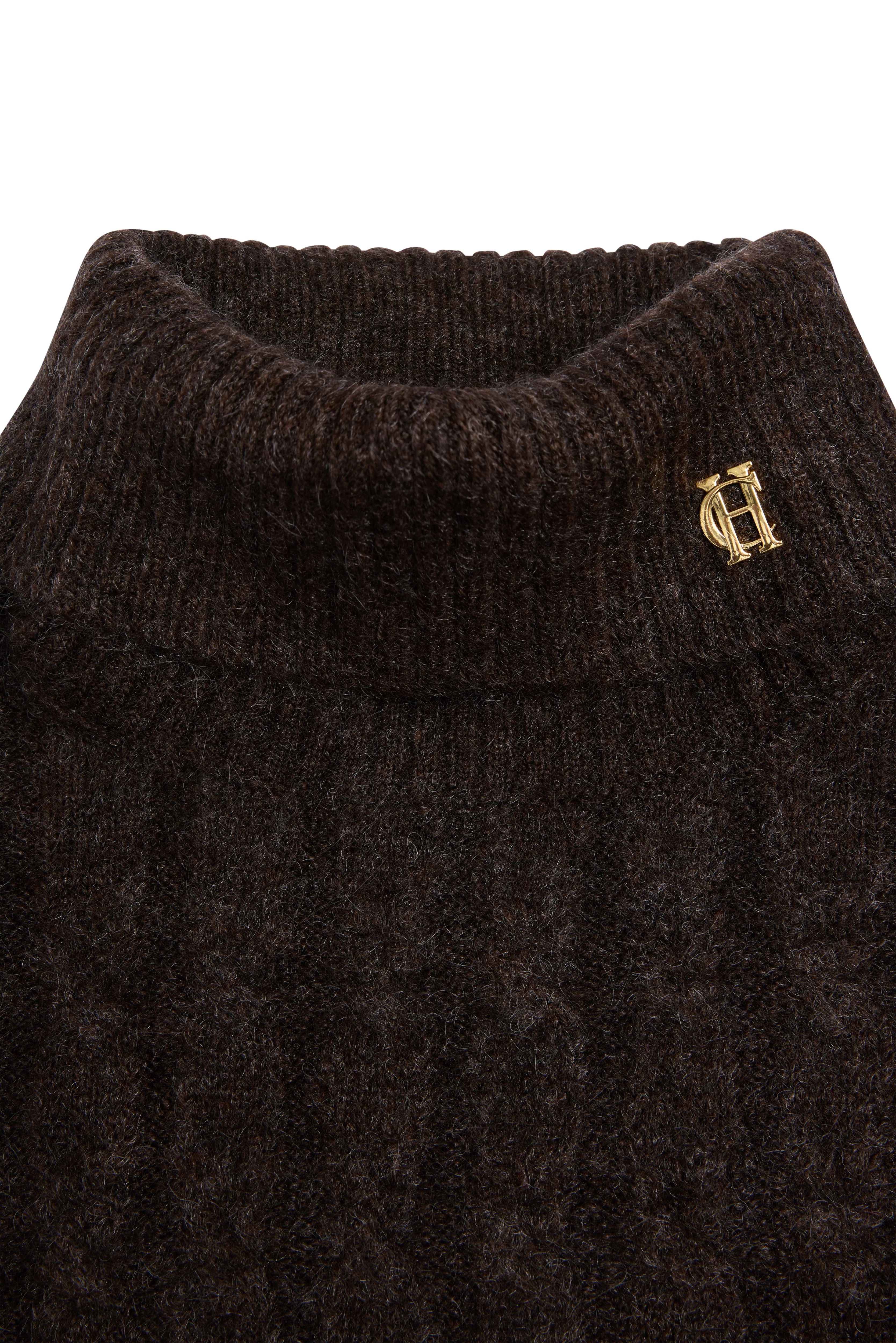Antonia Cable Roll Neck Knit (Chocolate) - Image 6