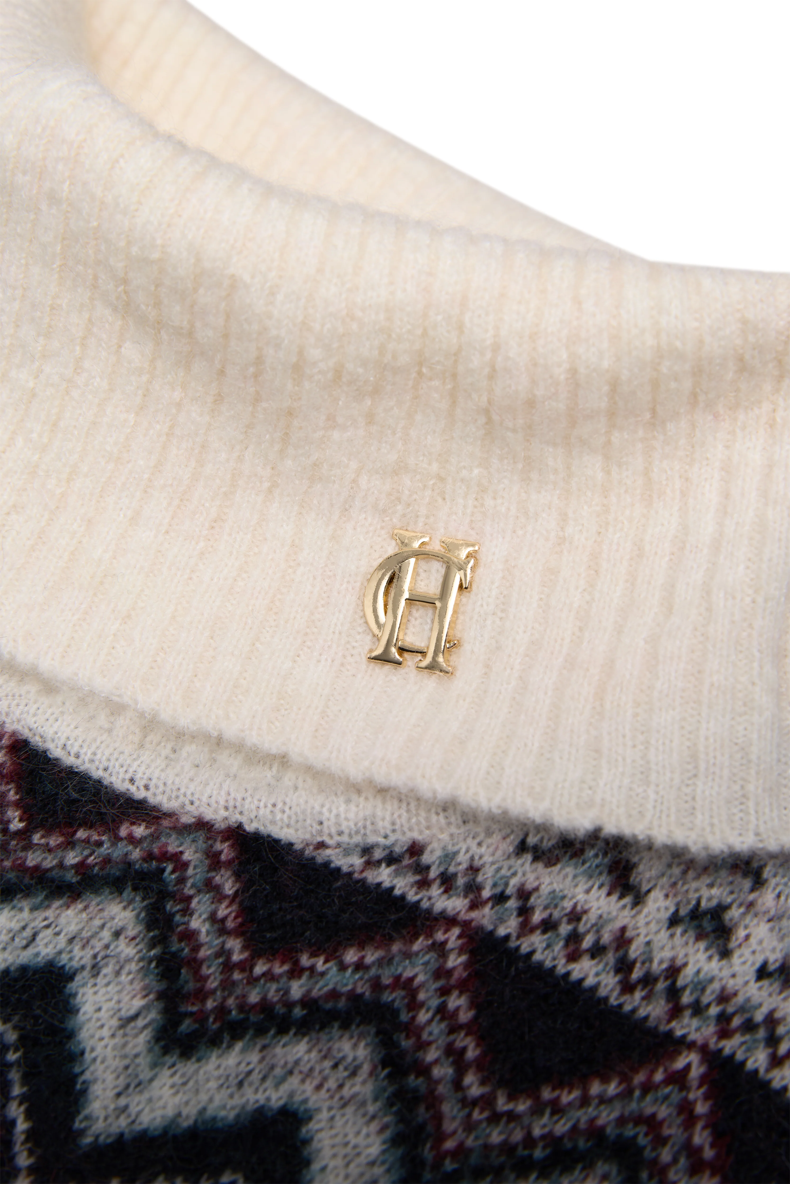 Antonia Fairisle Roll Neck Knit (Natural) - Image 7