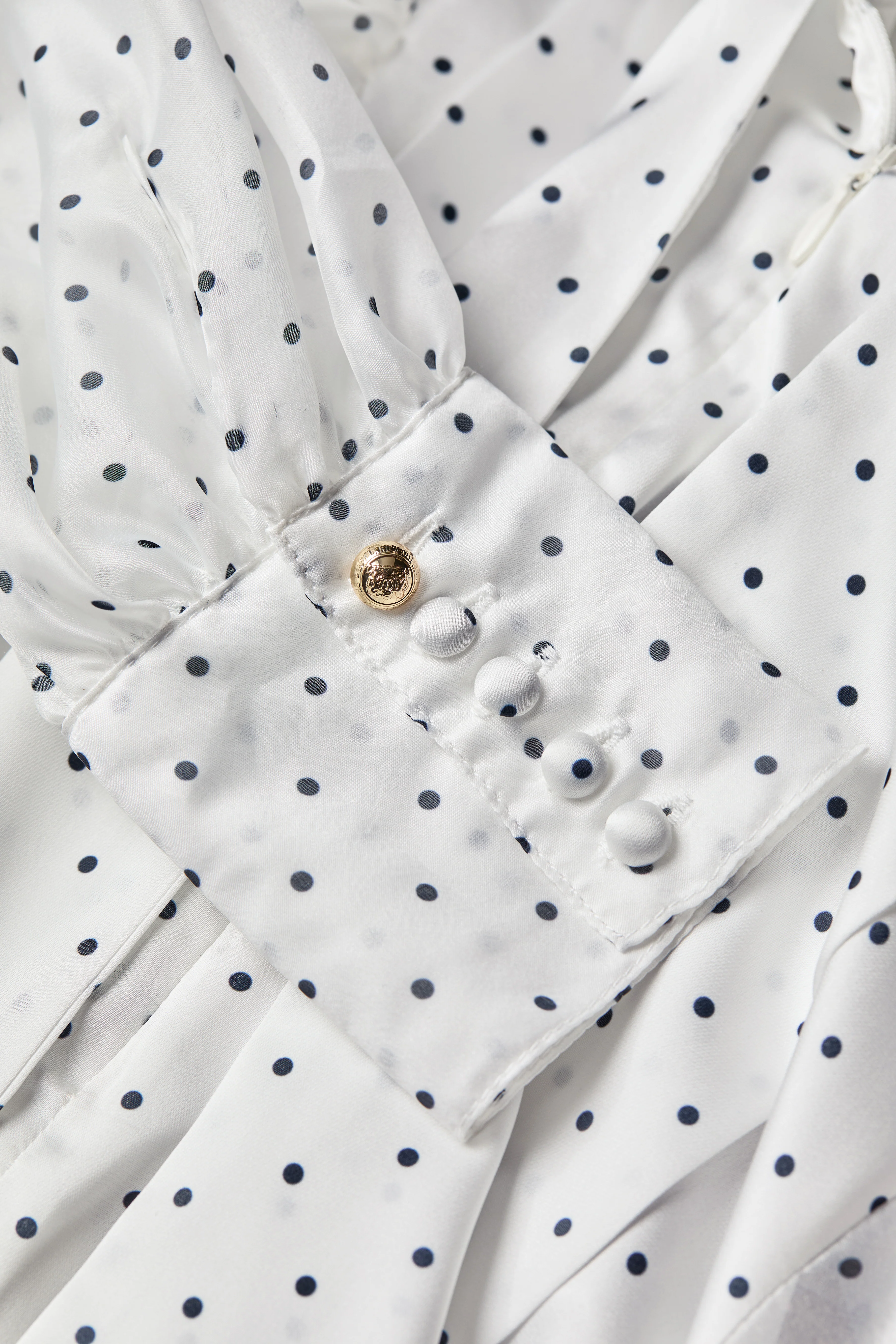Ariella Mini Dress (White Polka Dot) - Image 11