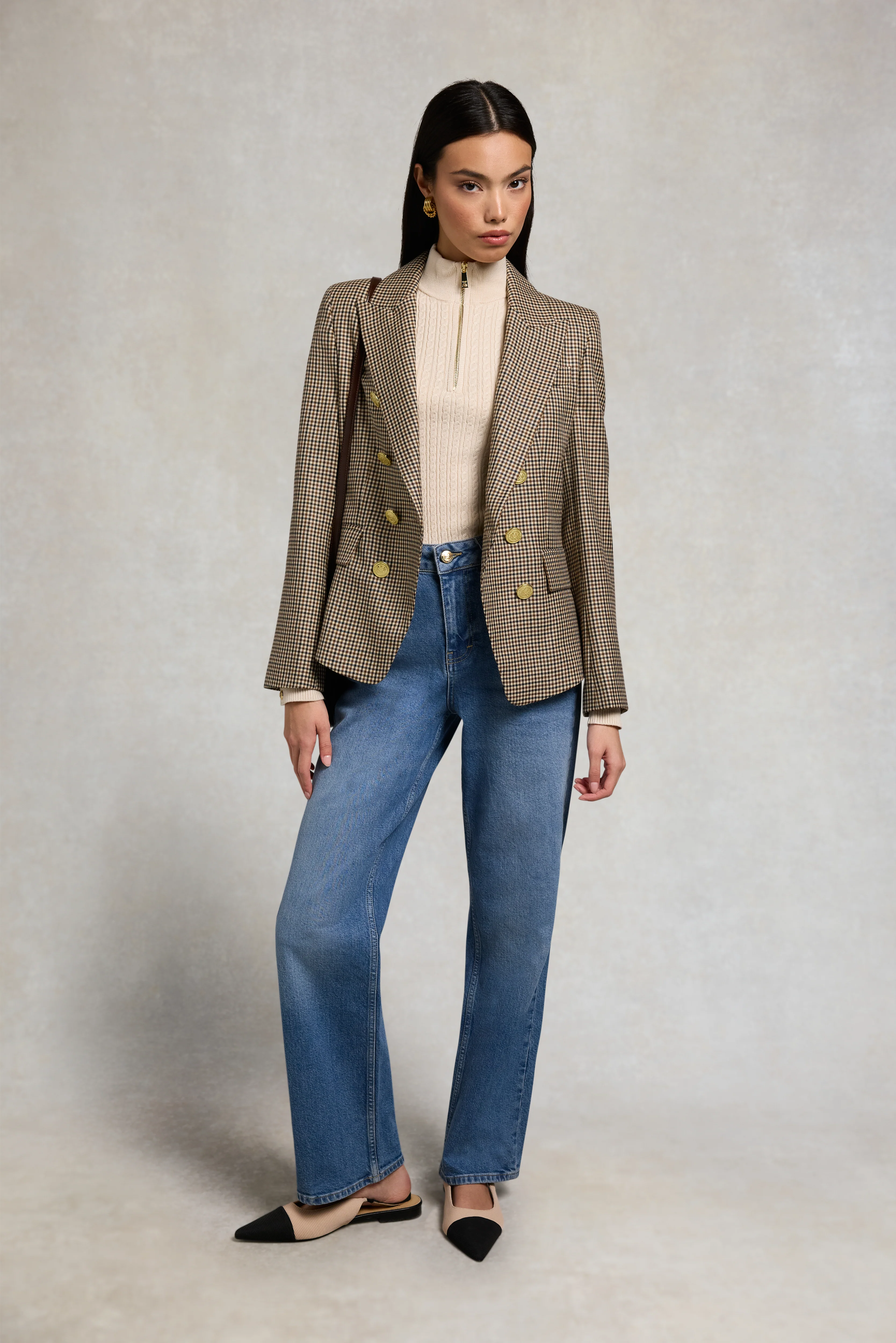 Ava Quarter Zip Knit (Almond) - Image 3