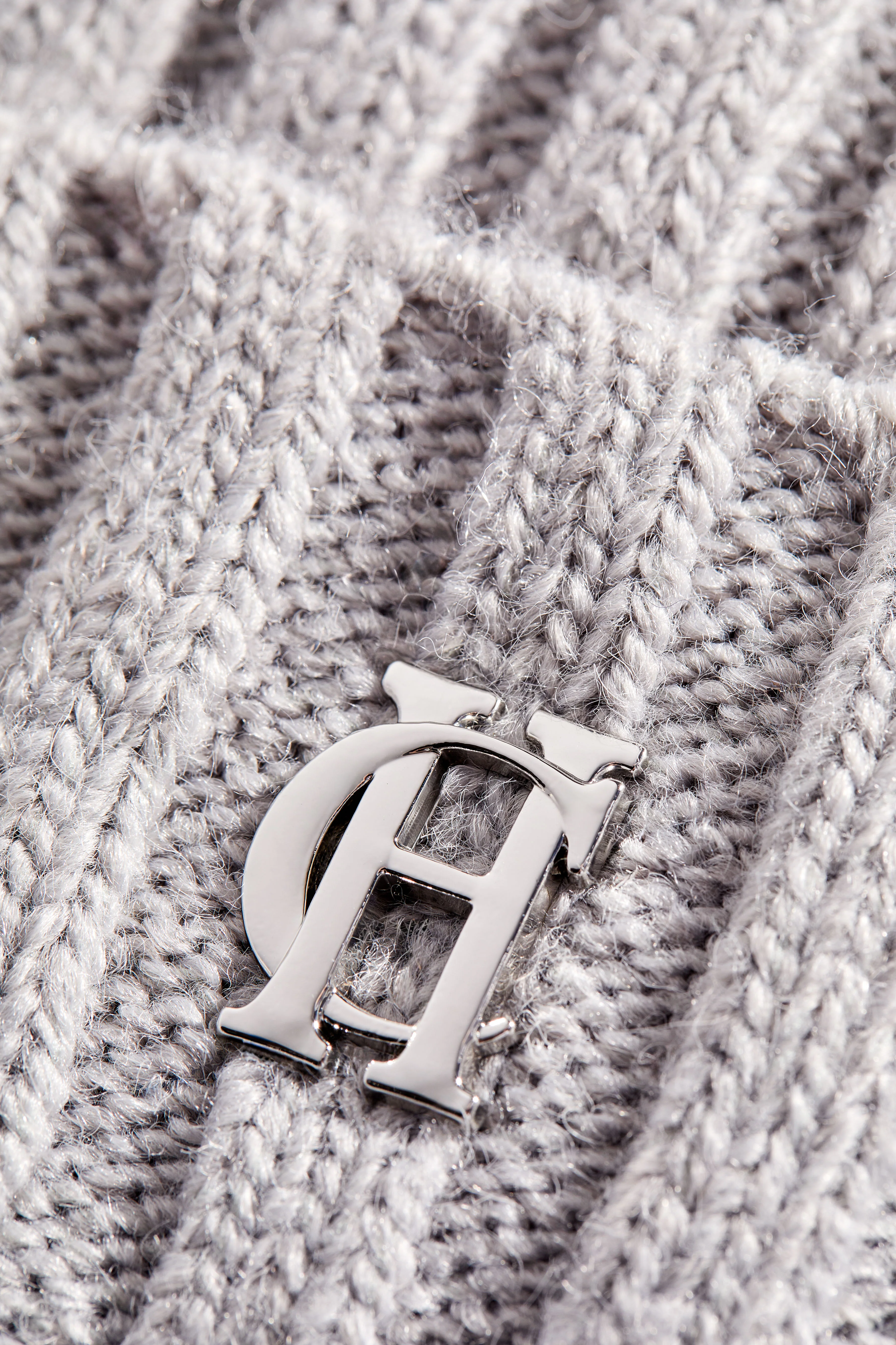 Baby Cable Hat (Grey) - Image 3
