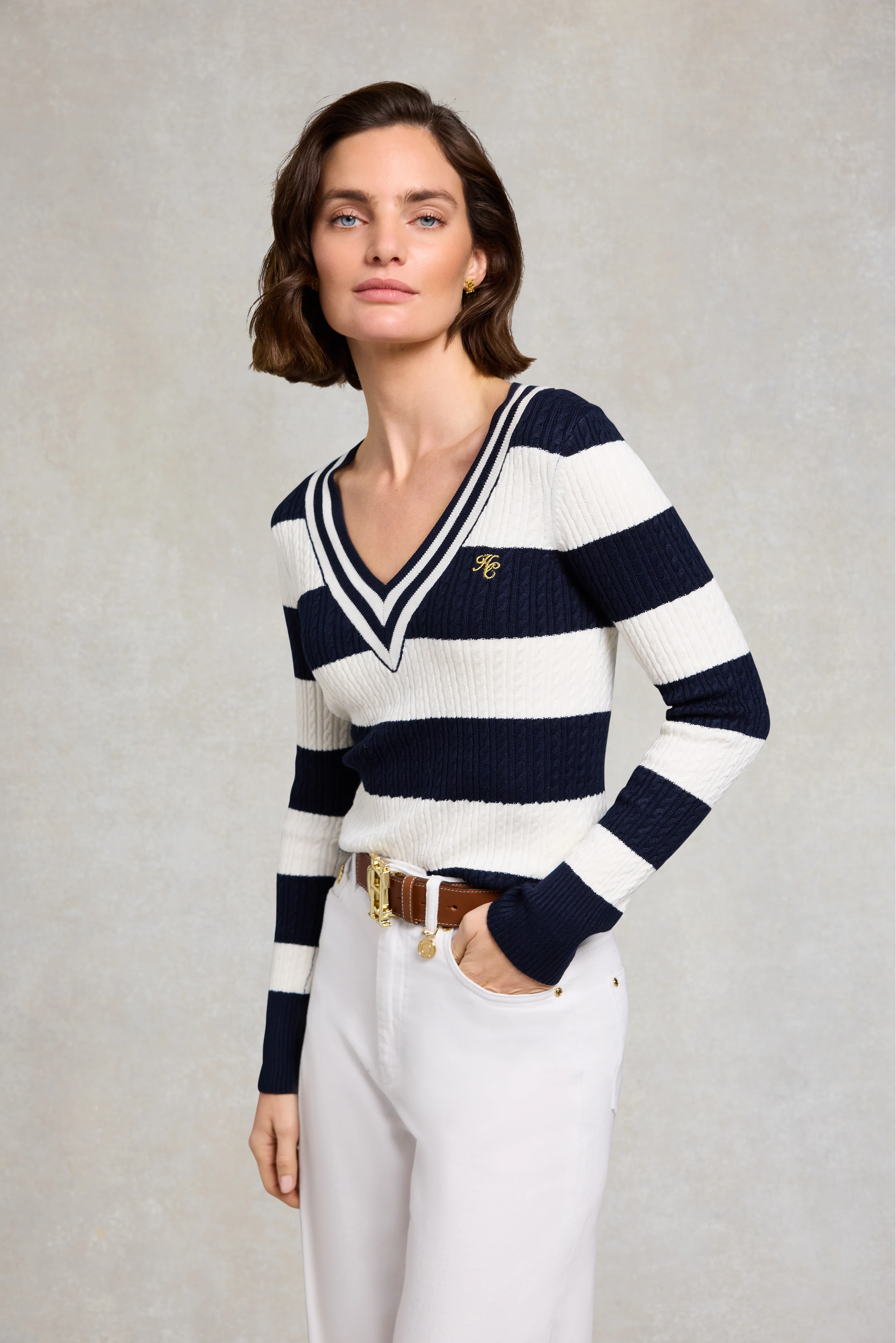 Badminton Knit (Ink Navy Stripe)