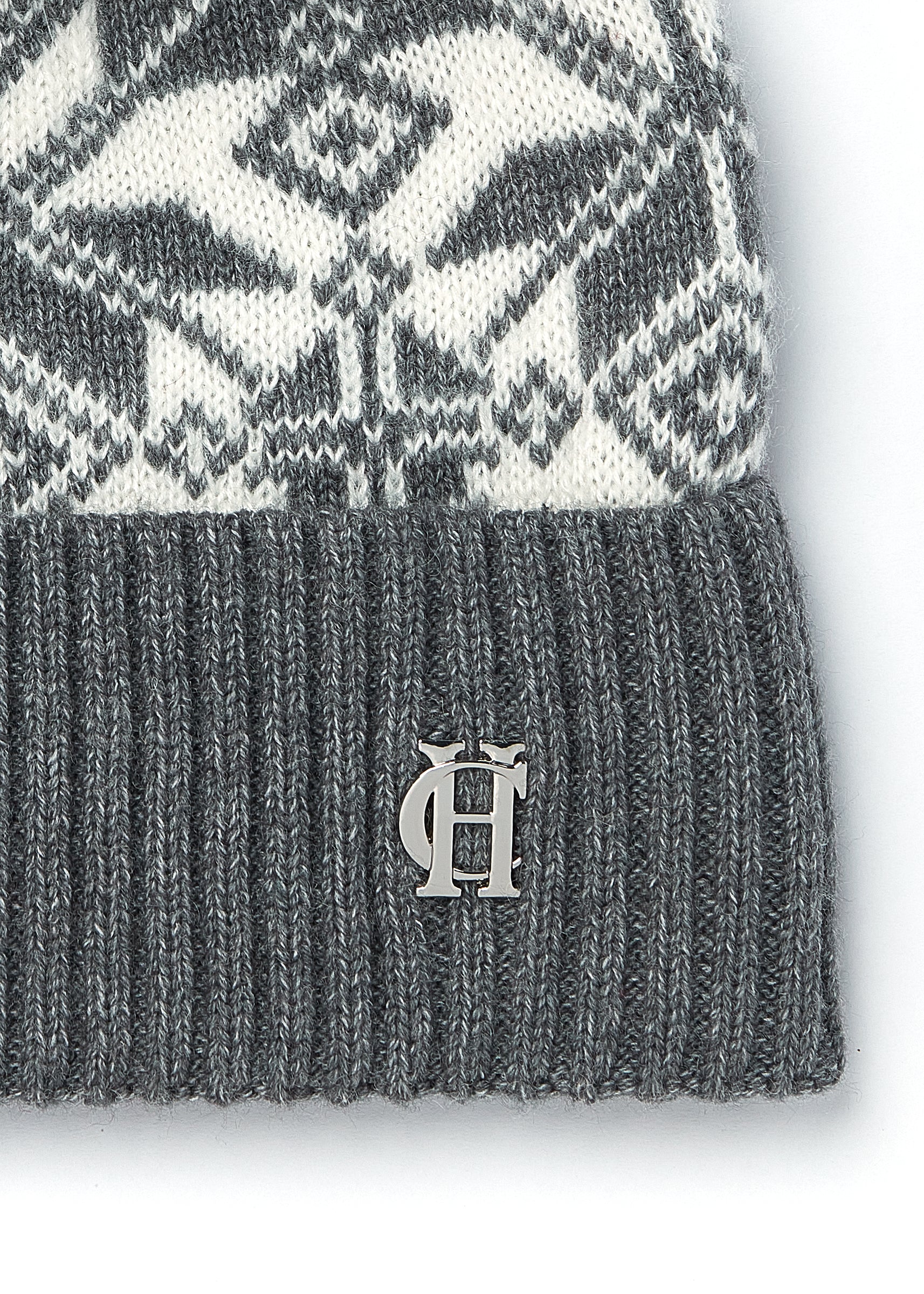 Beatrice Bobble Hat (Grey Marl Cream) - Image 3