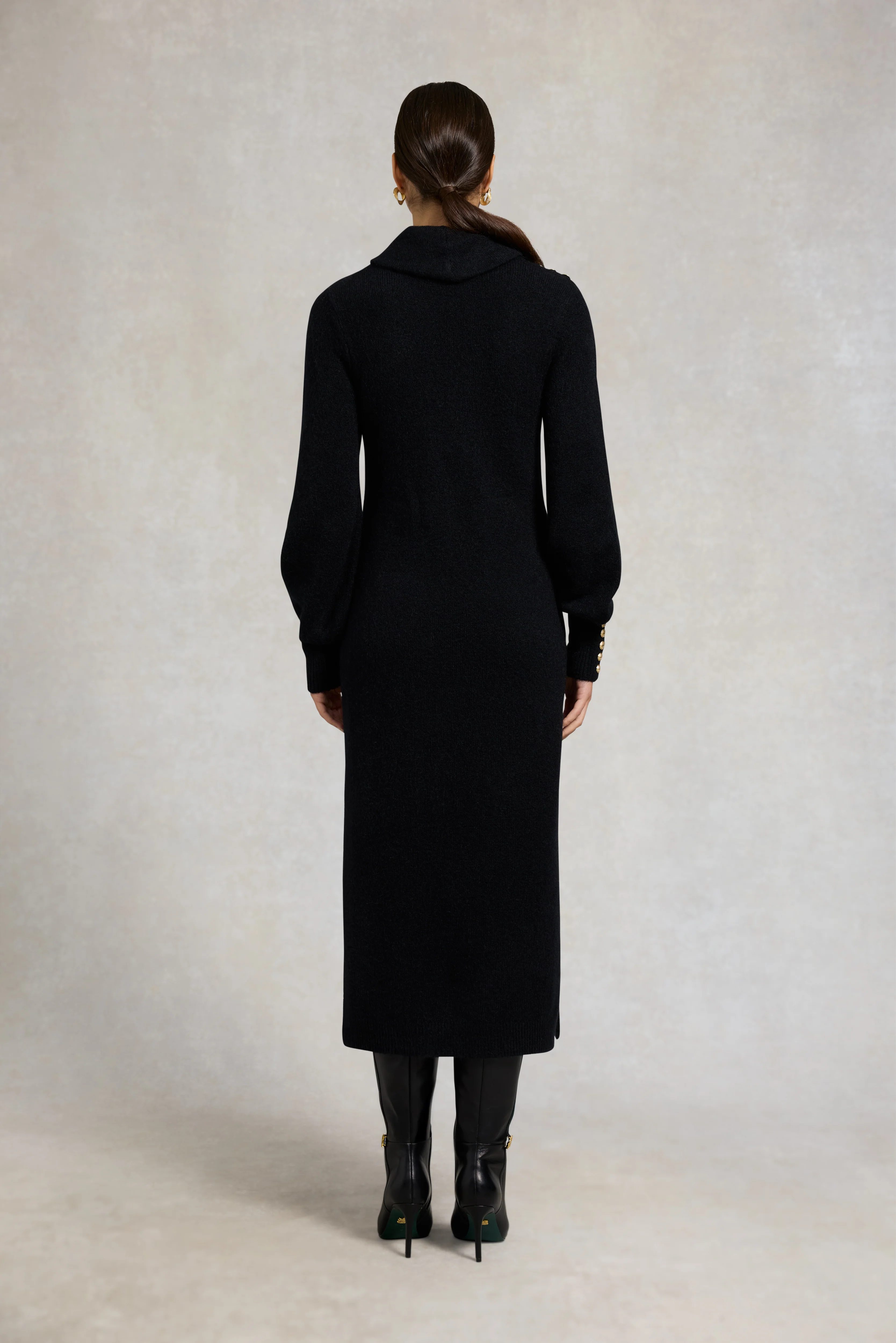 Berkeley Roll Neck Dress (Black) - Image 5