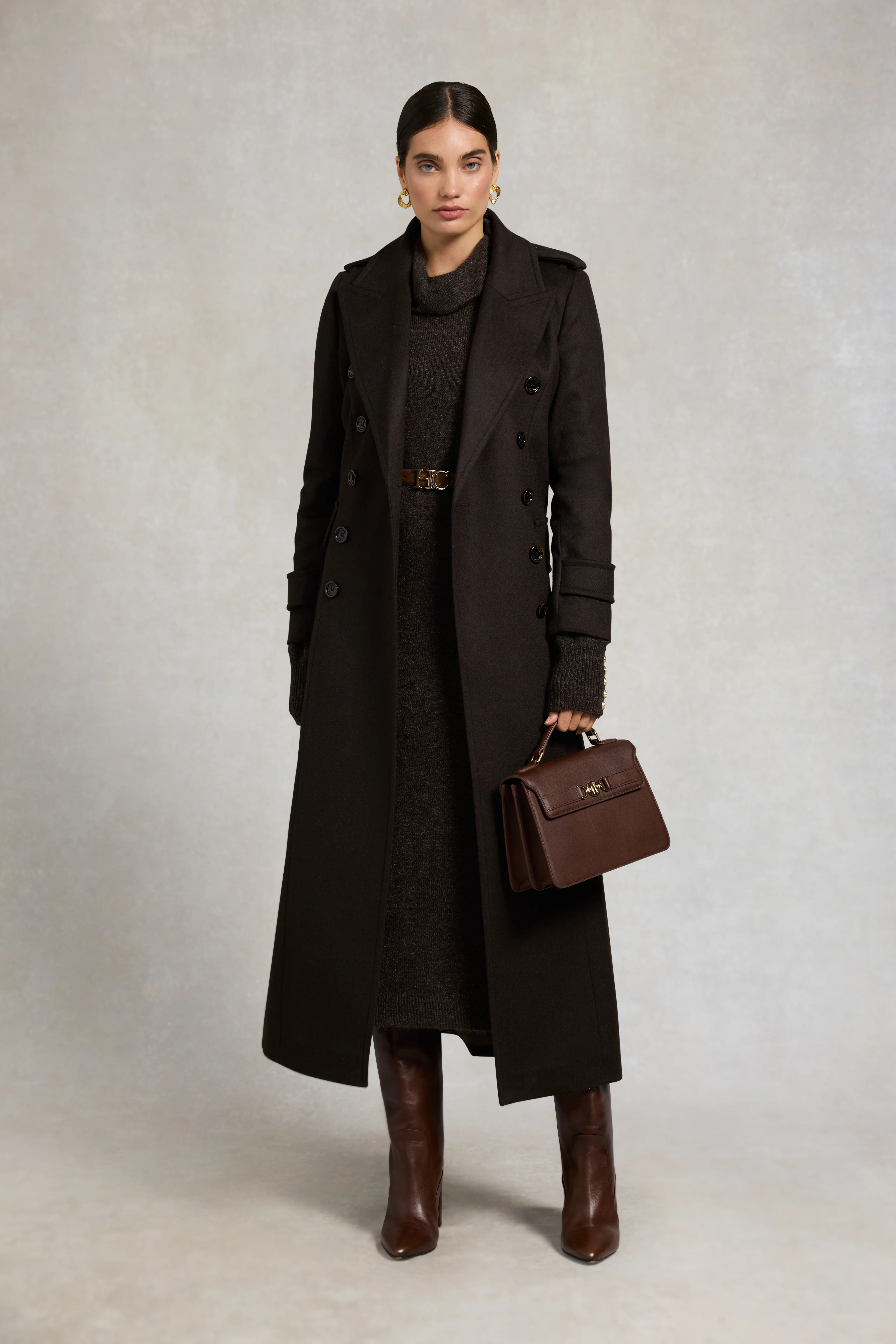 Berkeley Roll Neck Dress (Chocolate) - Image 4