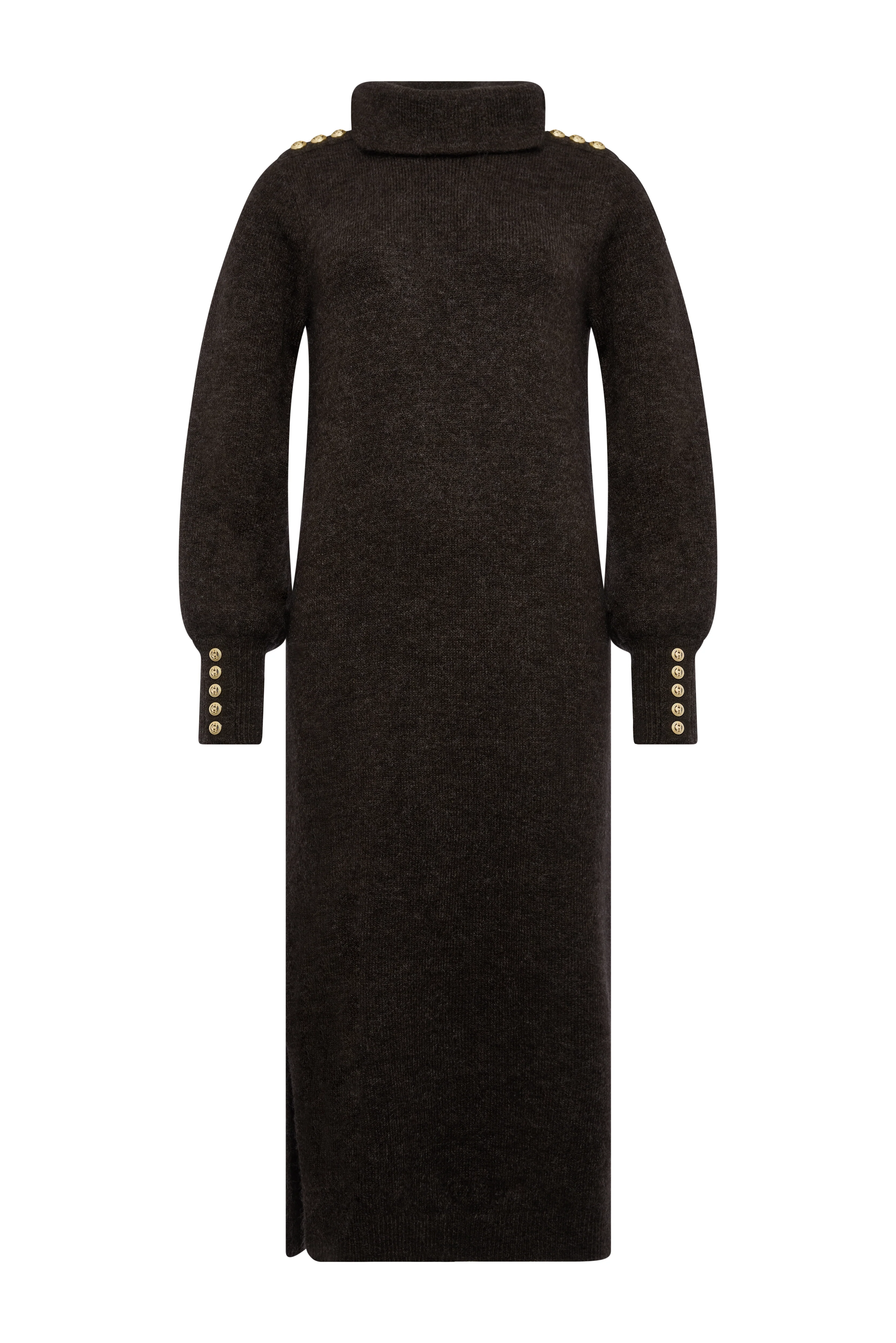 Berkeley Roll Neck Dress (Chocolate) - Image 5
