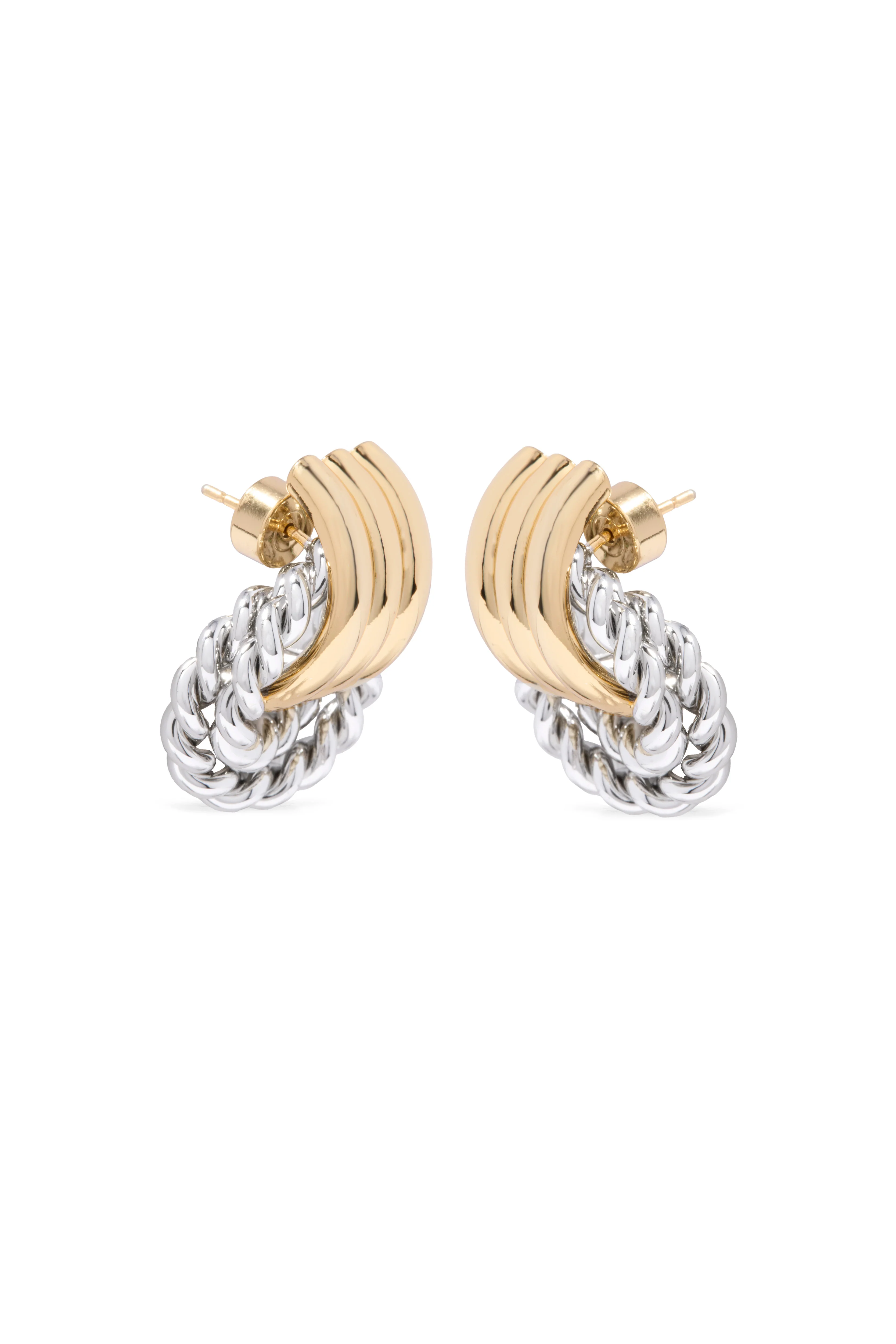 Braided Hoop Earring (Gold Silver) - Image 4