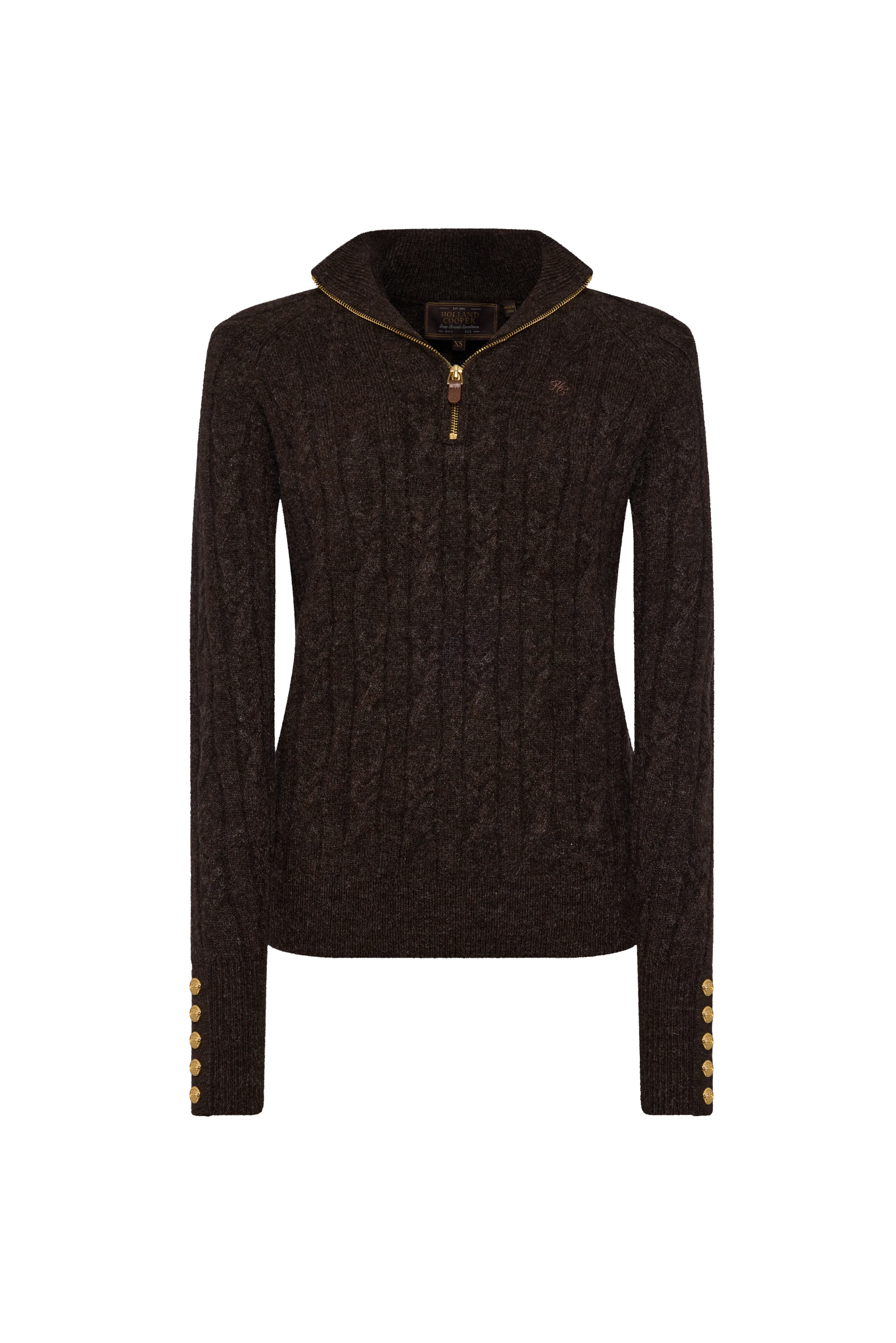 Bridget Quarter Zip Knit (Chocolate) - Image 4