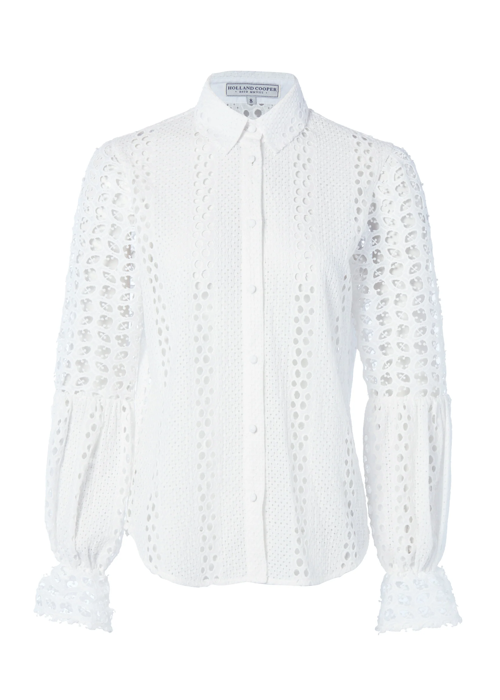 Broderie Lace Shirt (White) - Image 4