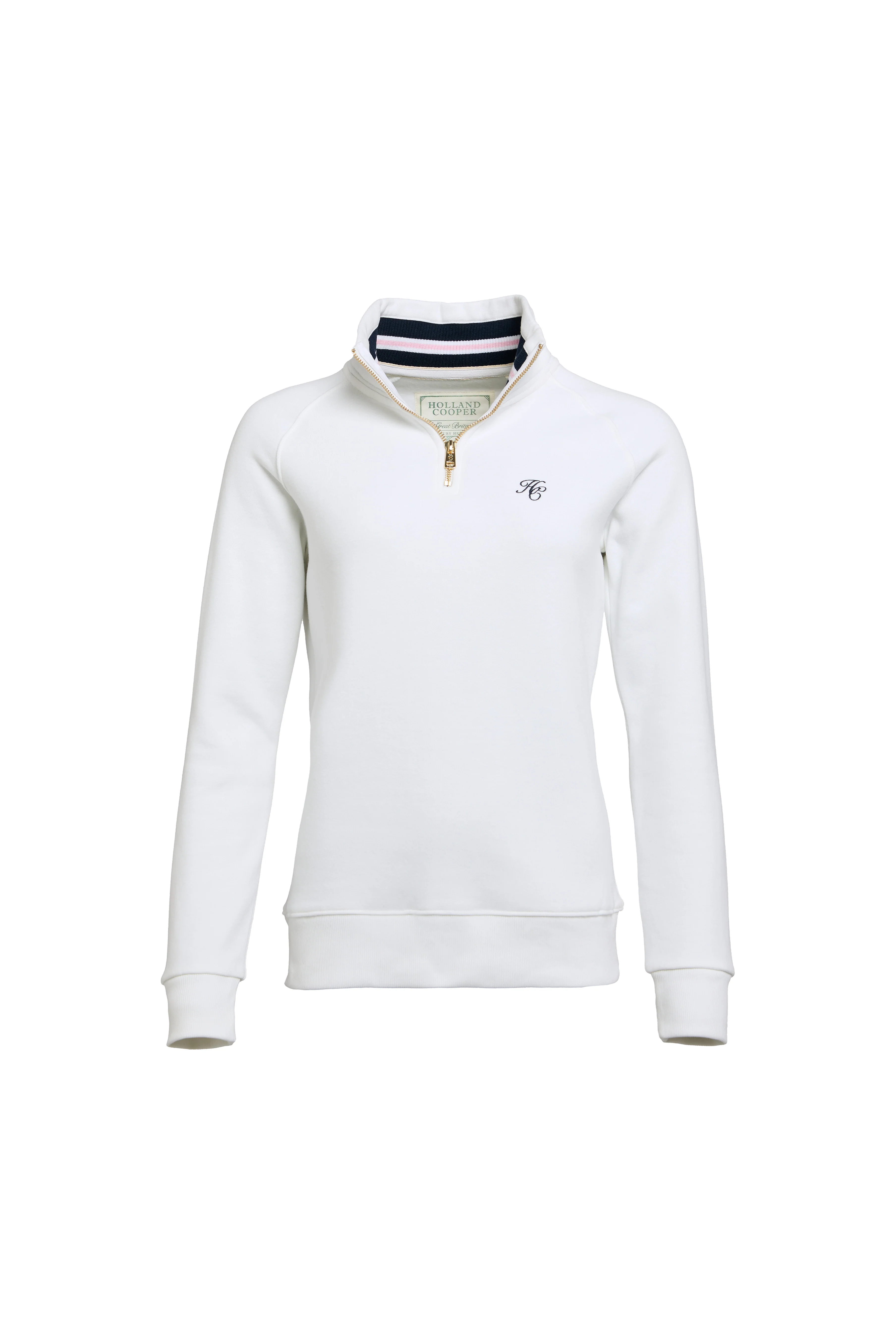Burford Quarter Zip Neck Sweat (White) - Image 4