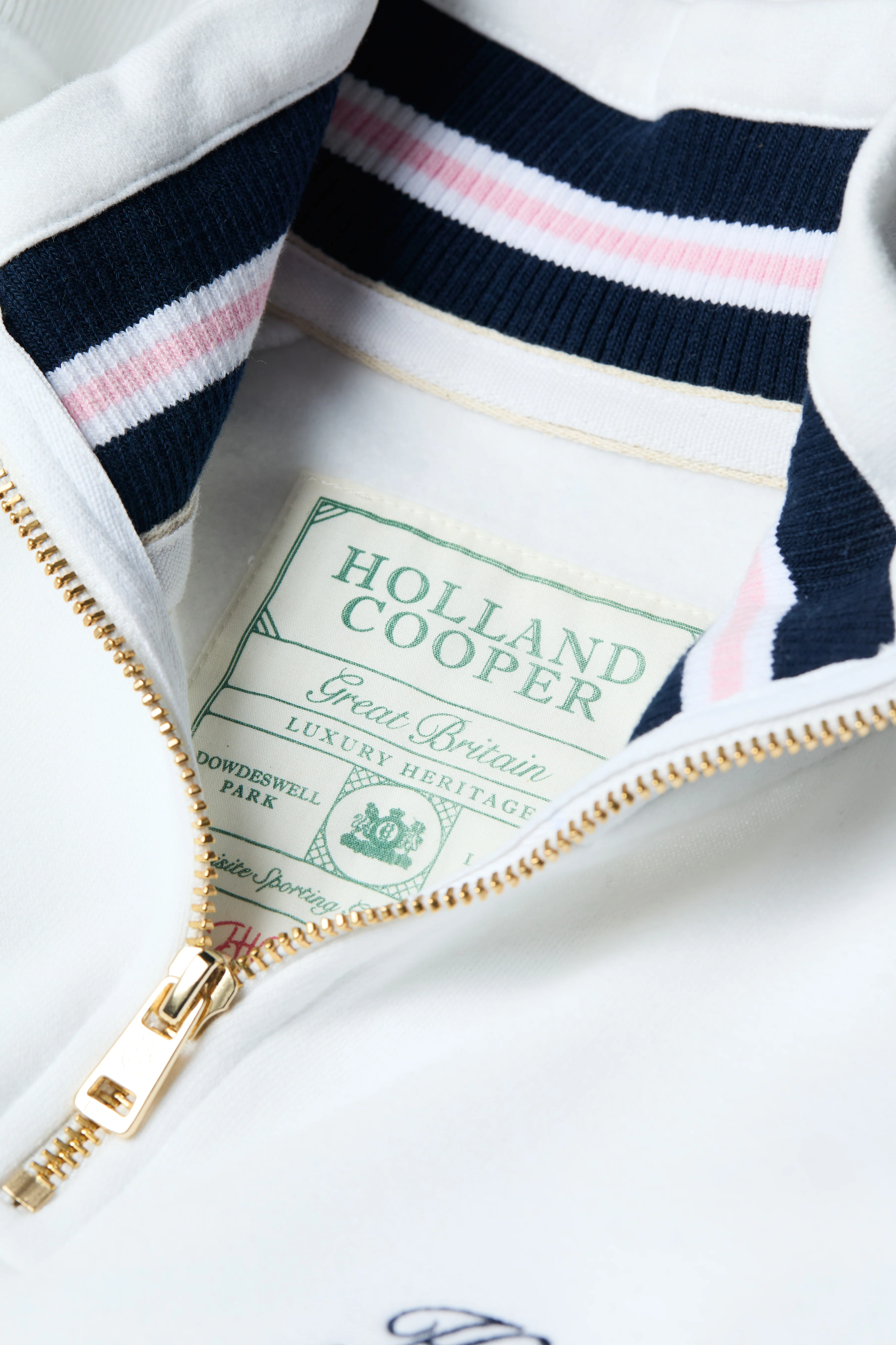 Burford Quarter Zip Neck Sweat (White) - Image 7