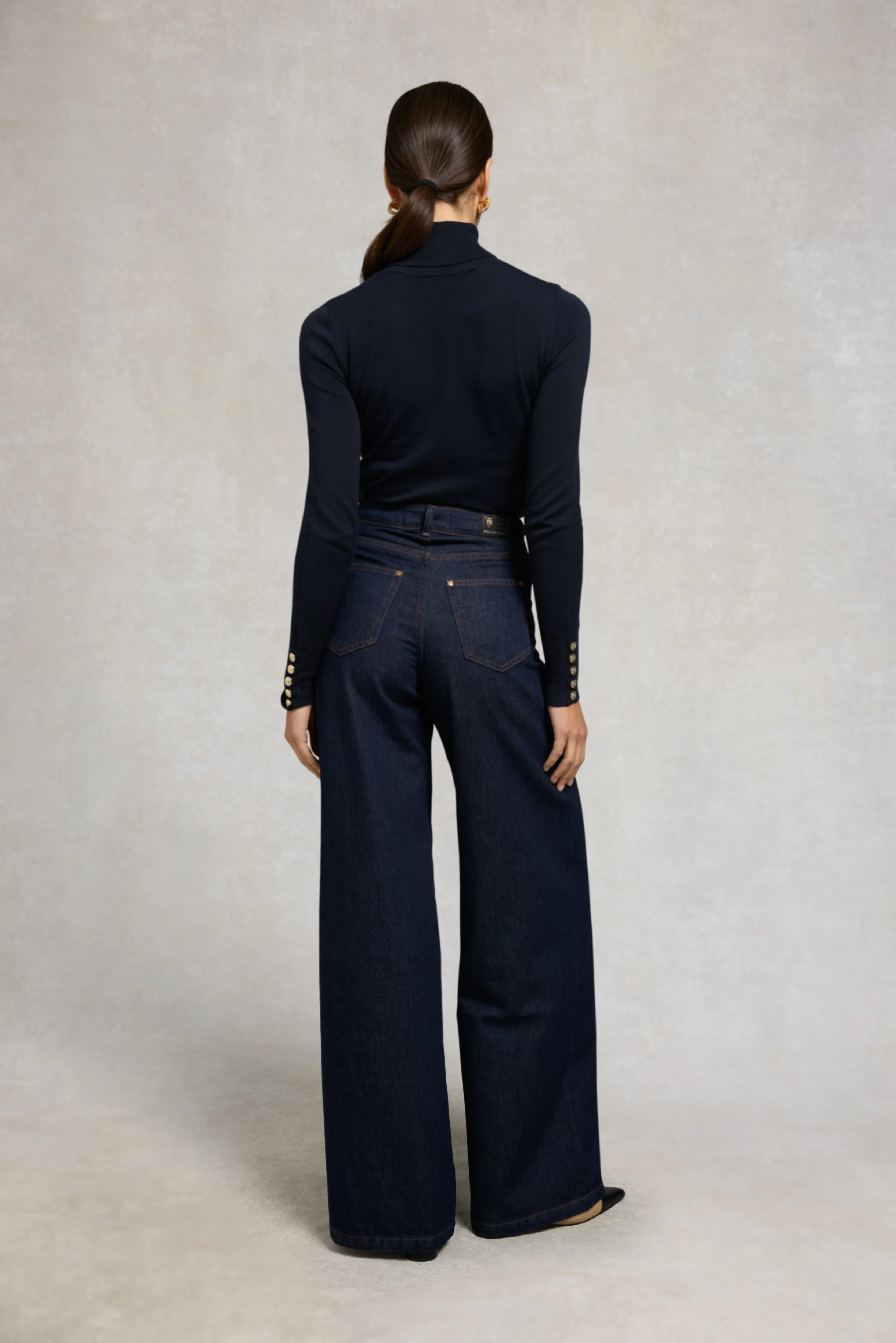 Buttoned Knit Roll Neck (Ink Navy) - Image 5