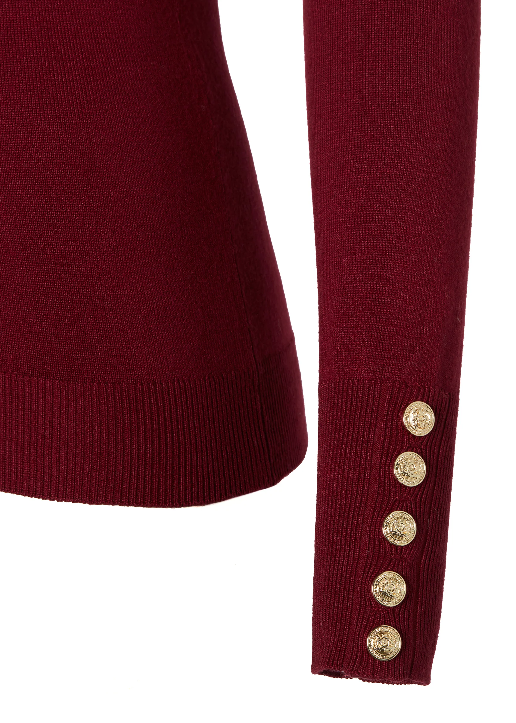 Buttoned Knit Roll Neck (Wine) - Image 8
