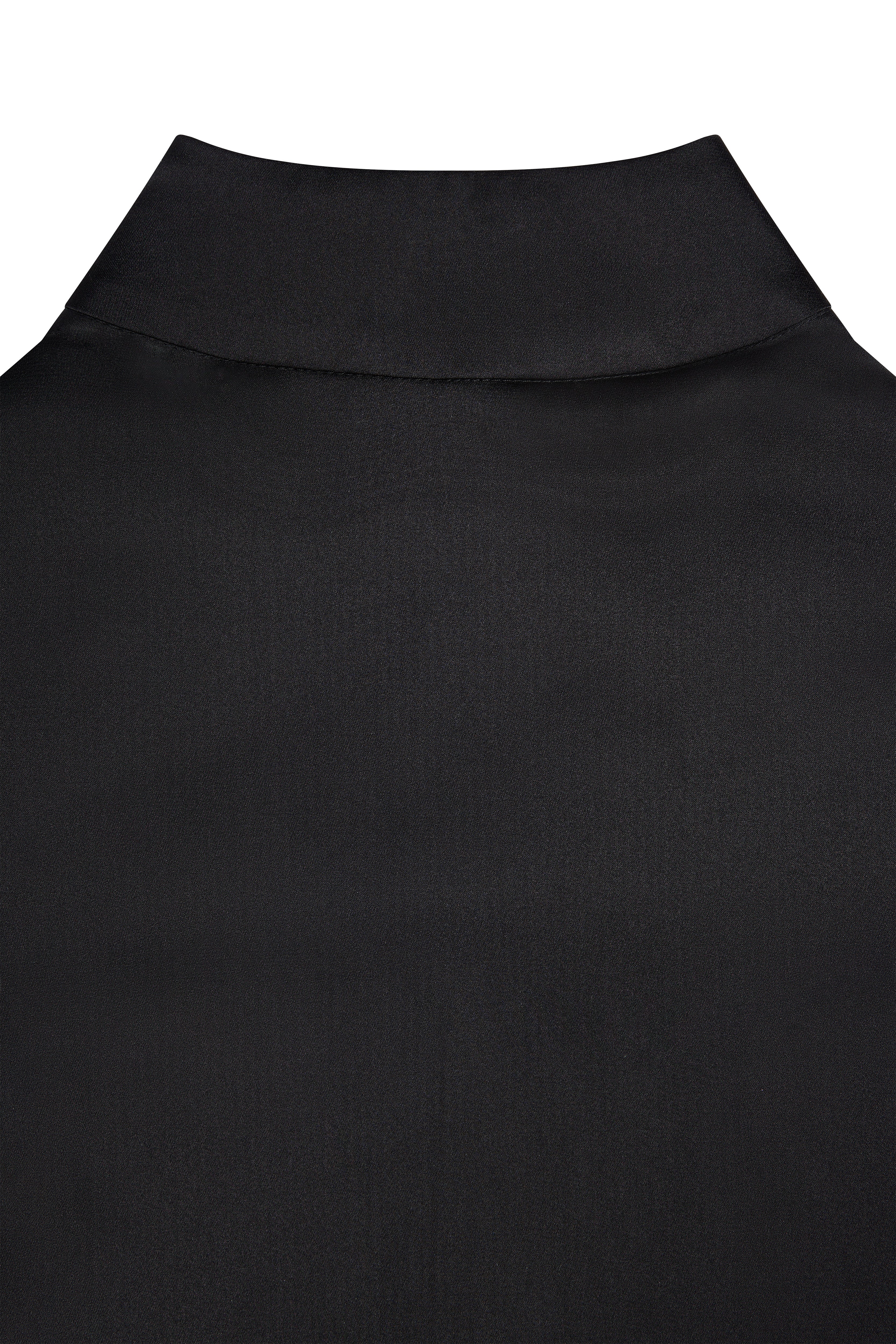 Carmen High Neck Blouse (Black Satin) - Image 9