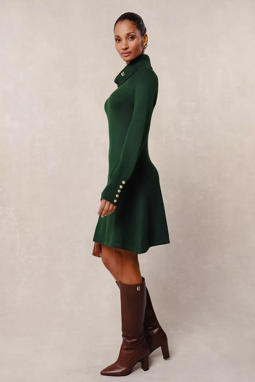 Chamonix Fit & Flare Dress (Deep Emerald) - Image 5