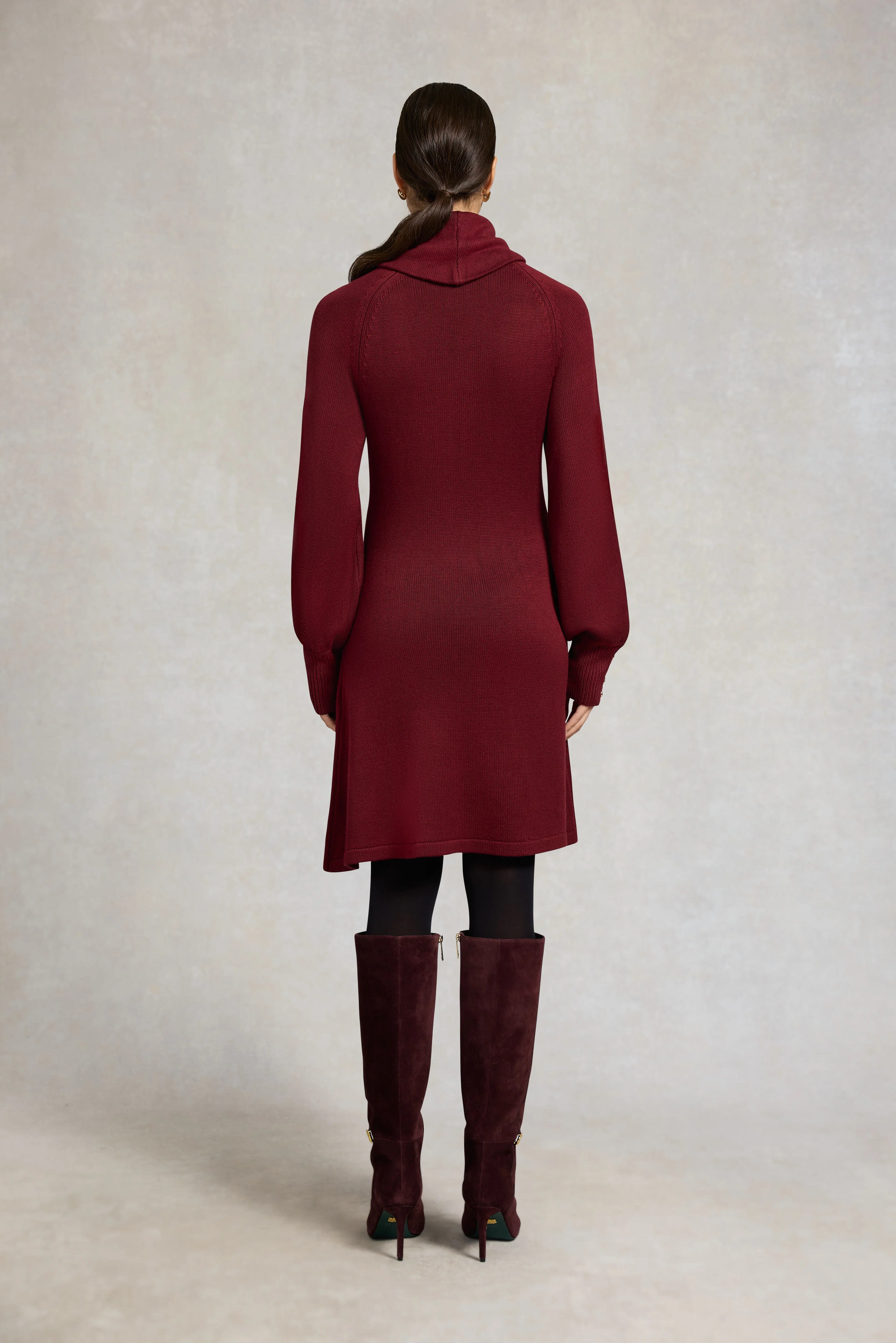 Chamonix Fit & Flare Dress (Wine) - Image 4