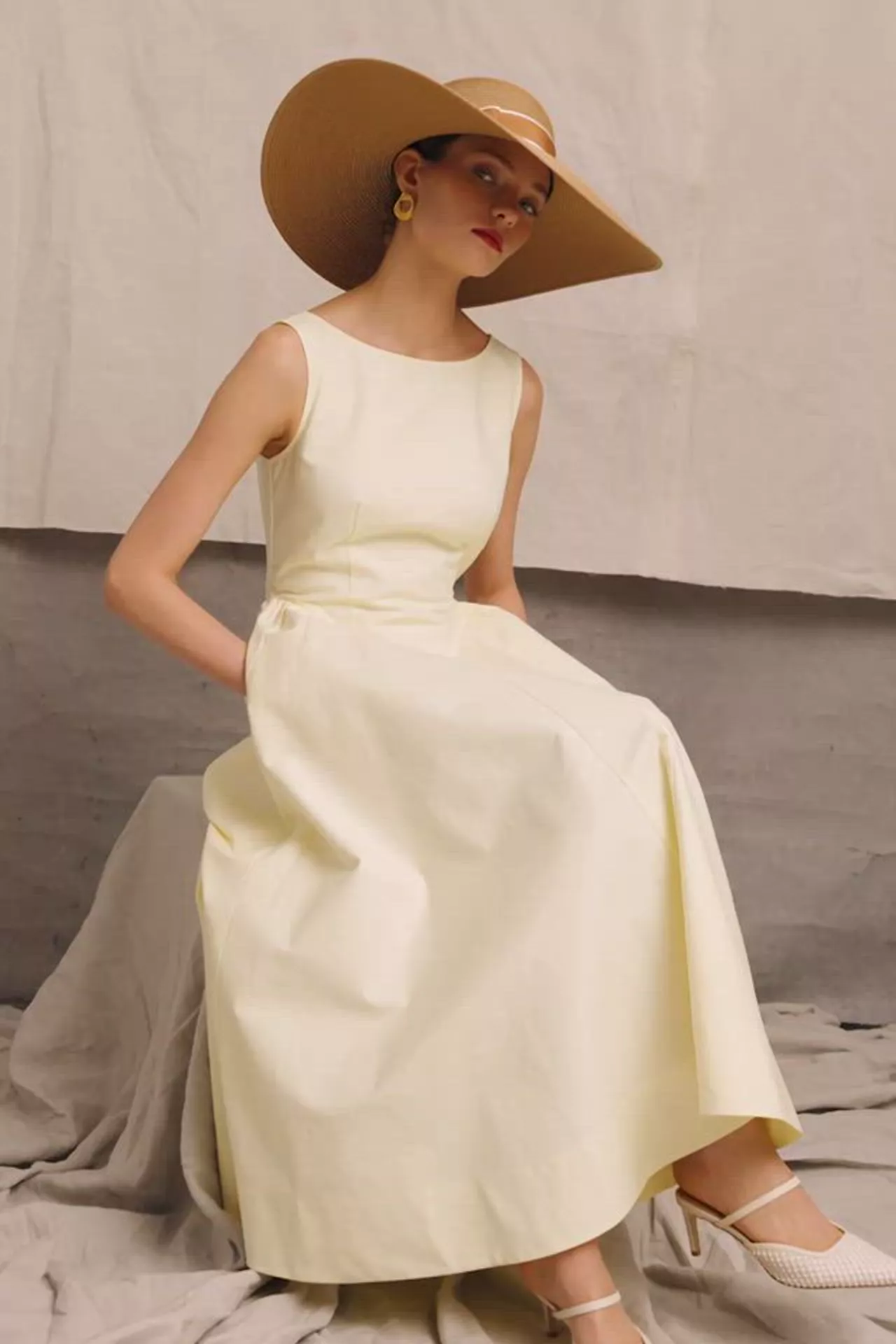 Chatsworth Woven Dress (Lemon) - Image 5