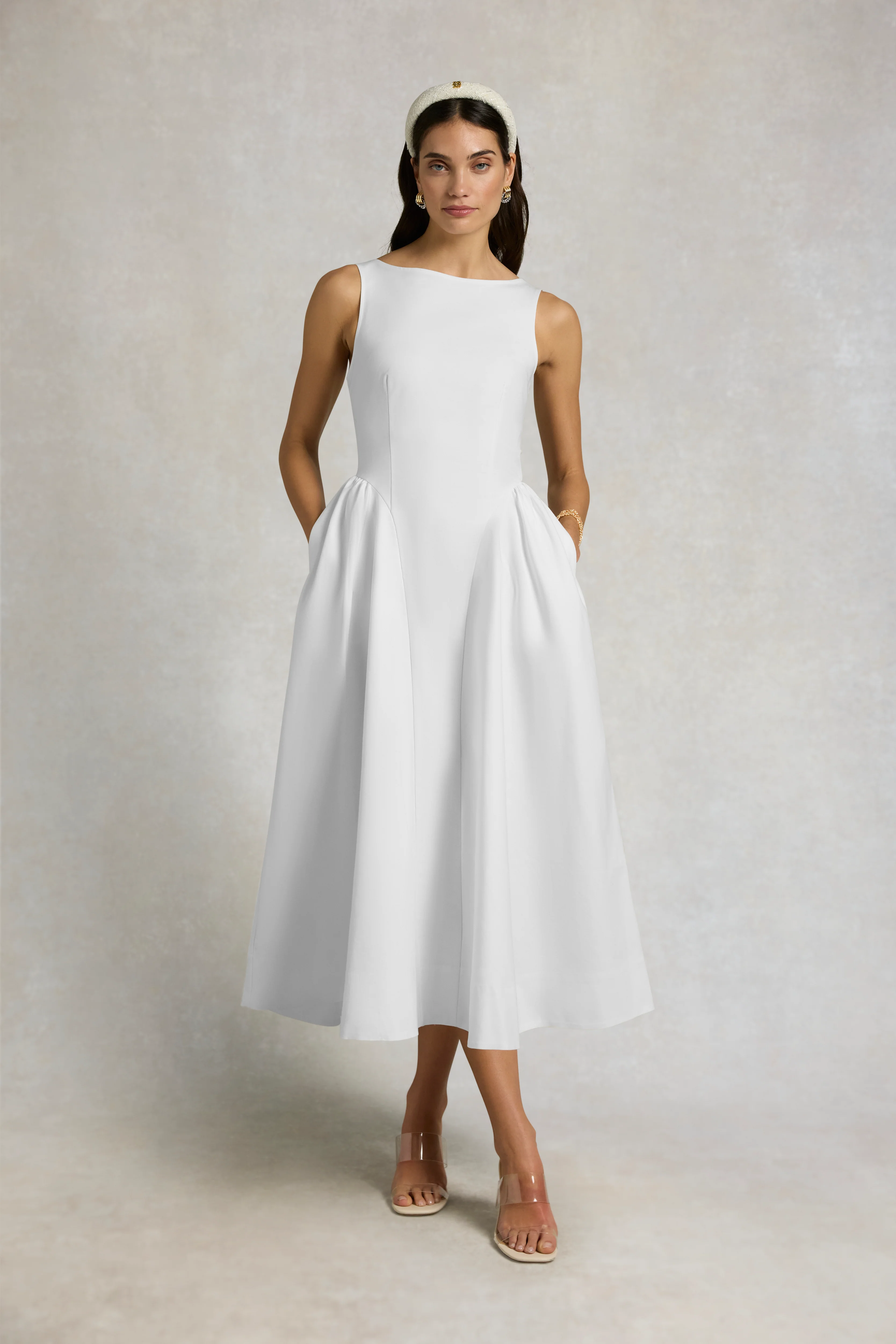 Chatsworth Woven Dress (White) - Image 3