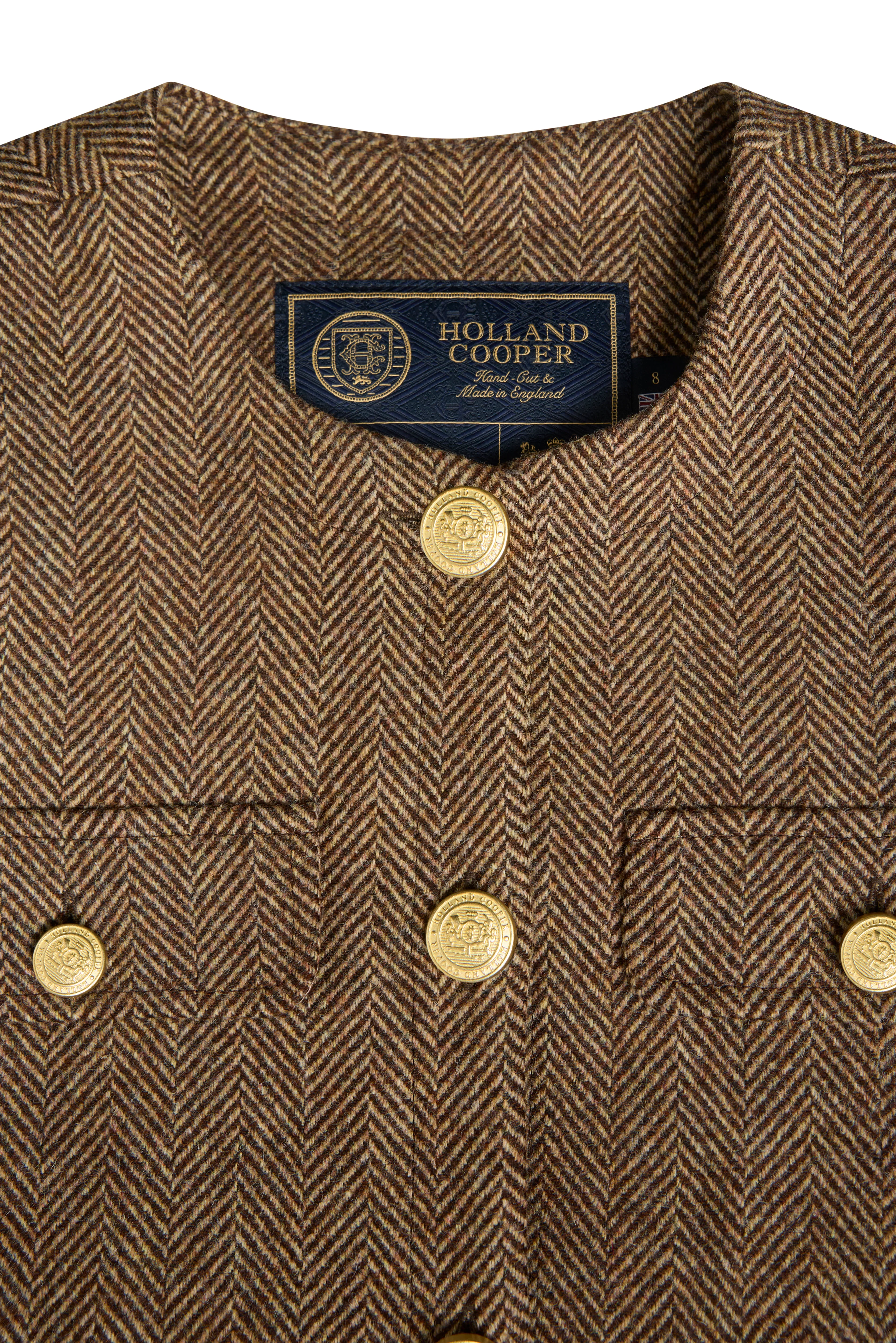 Chelsea Jacket (Large Scale Brown Herringbone) - Image 10