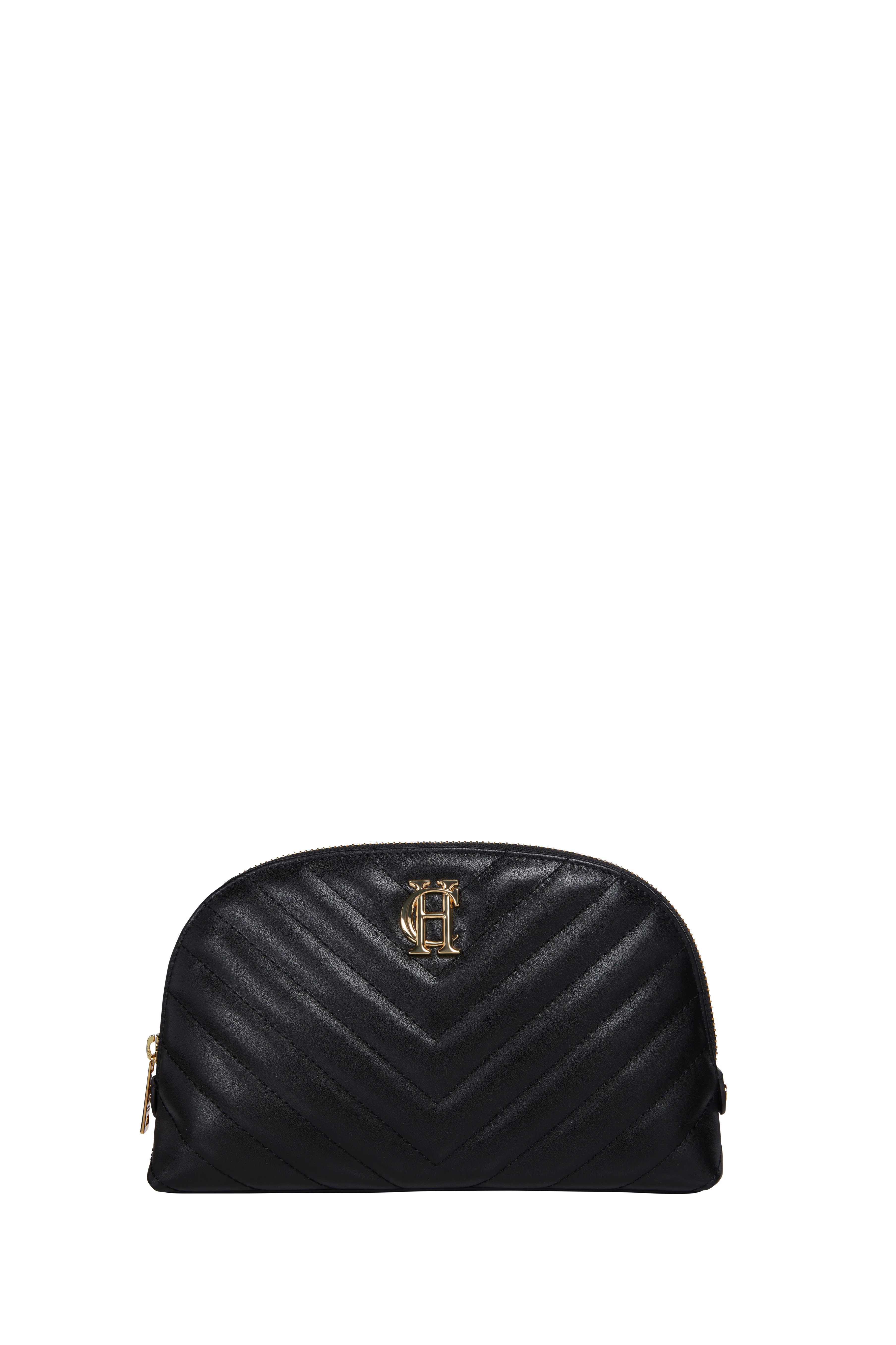 Chelsea Makeup Bag (Black Leather Quilt) - Image 2