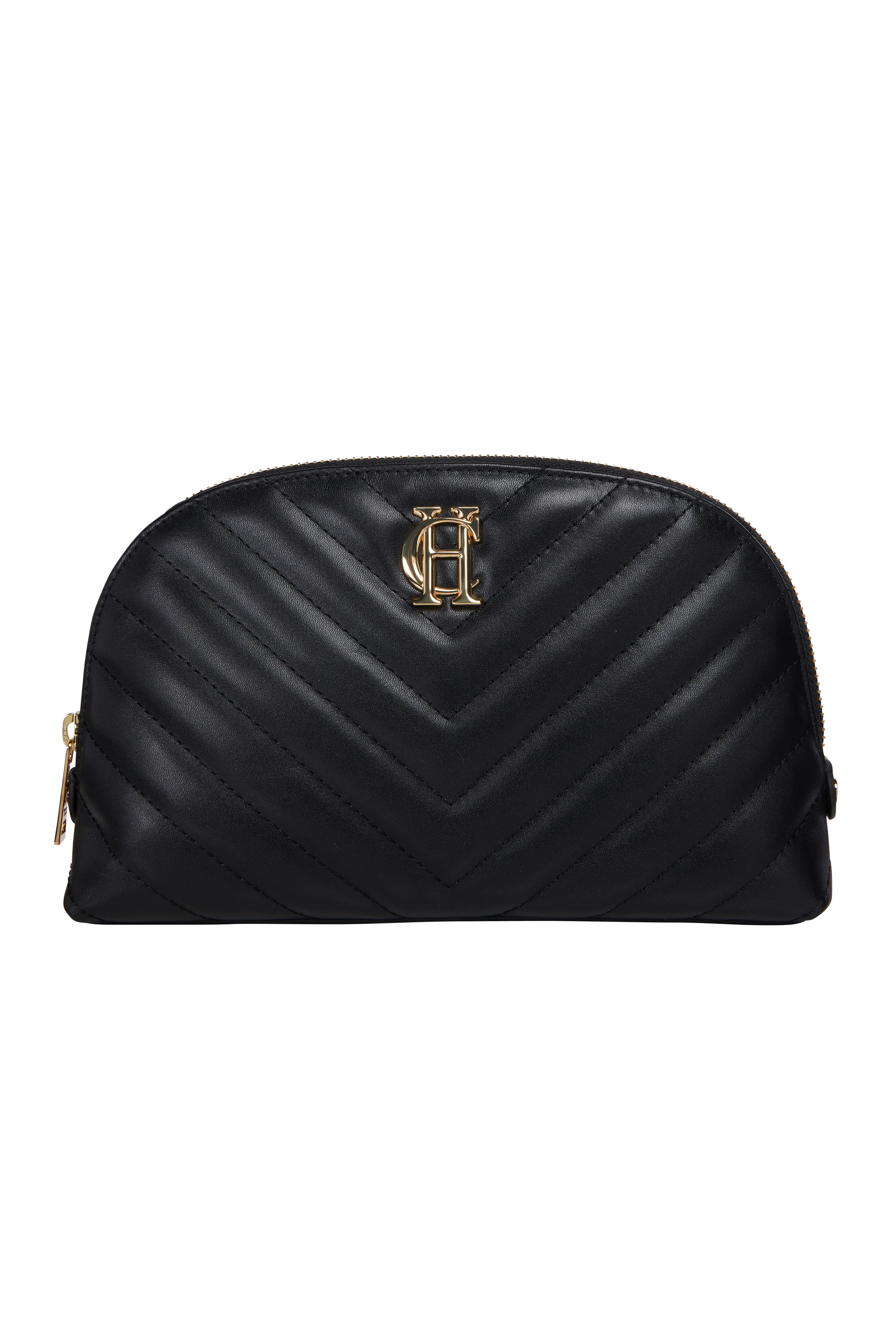 Chelsea Makeup Bag (Black Leather Quilt) - Image 3