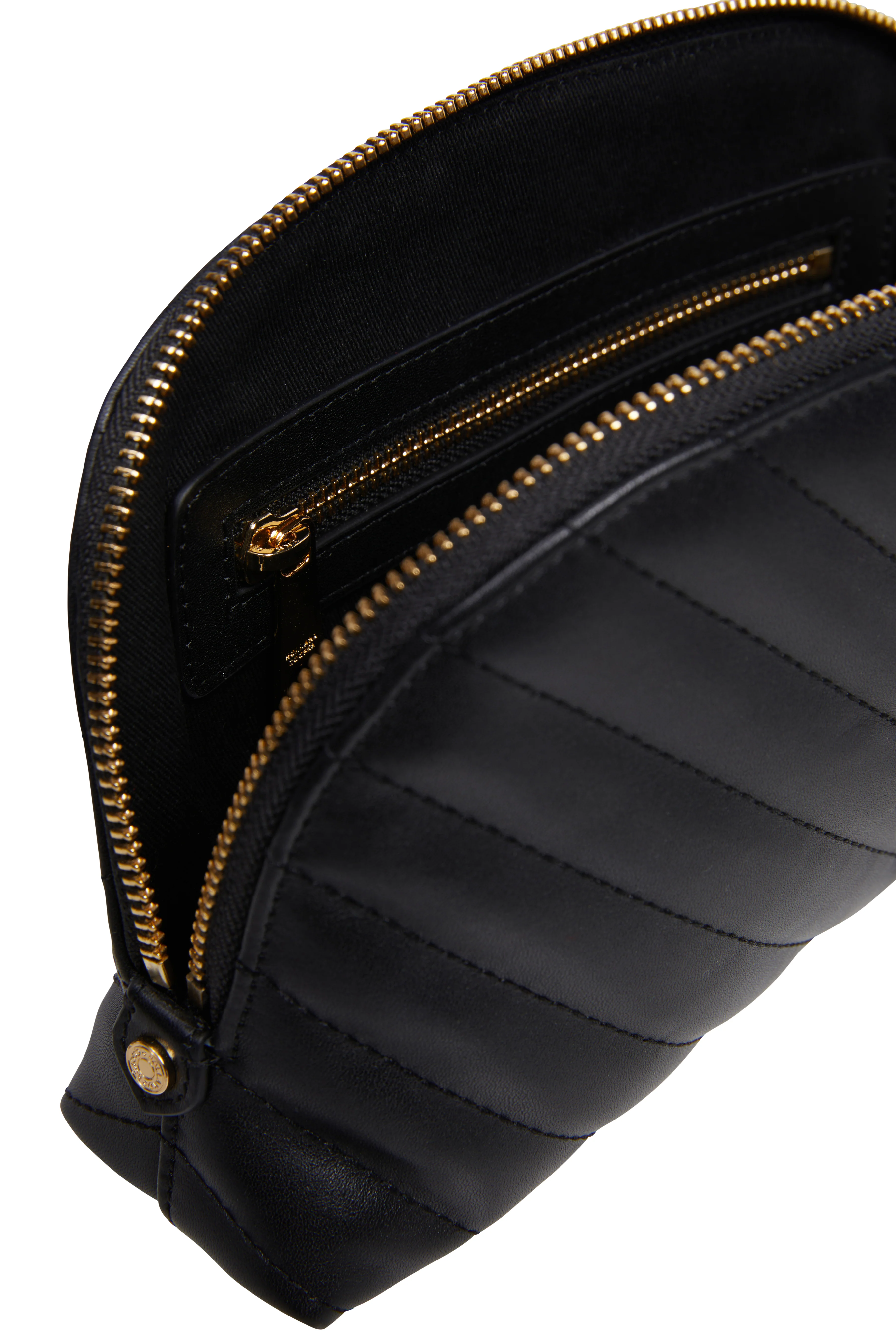 Chelsea Makeup Bag (Black Leather Quilt) - Image 6