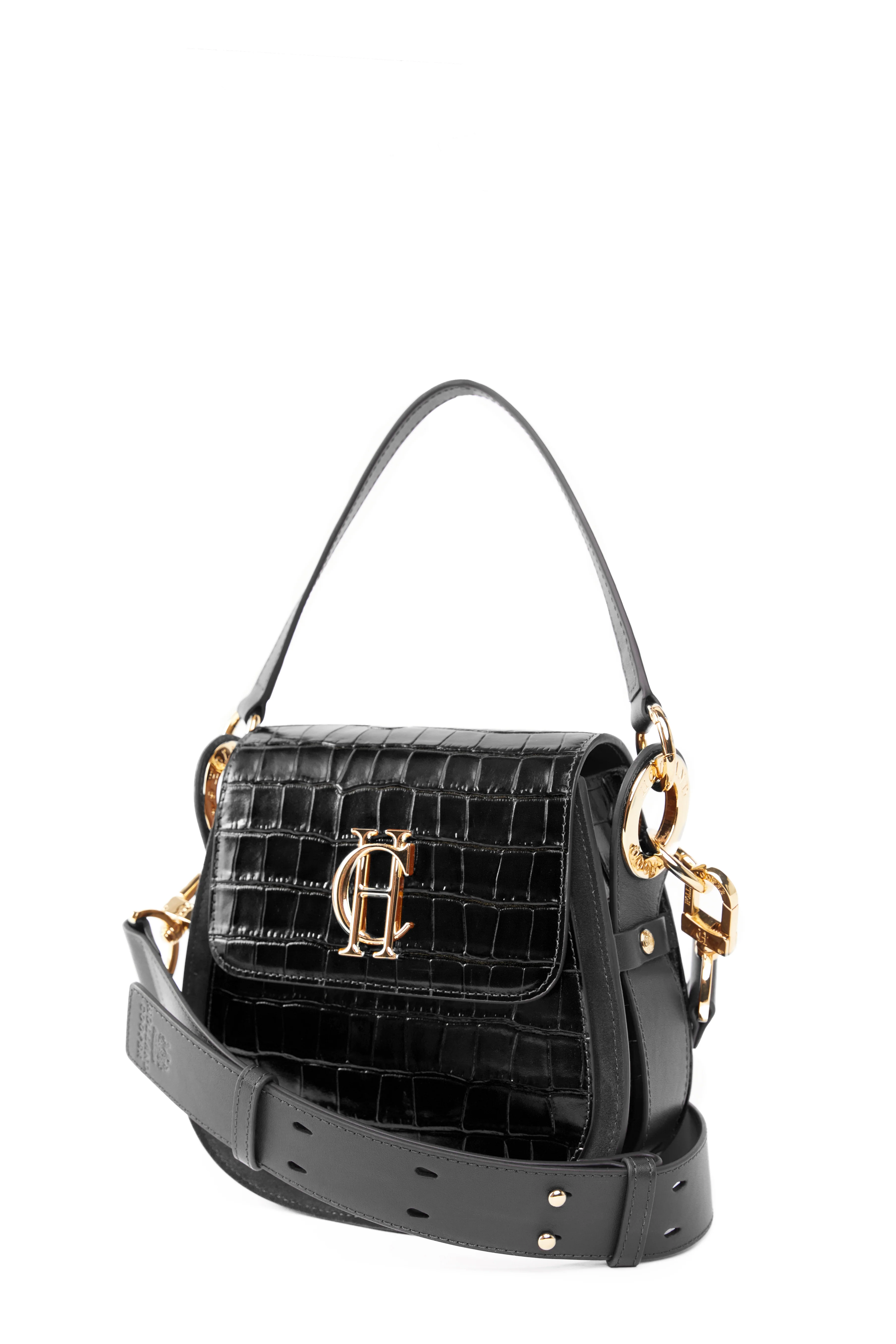 Chelsea Saddle Bag (Black Croc) - Image 6