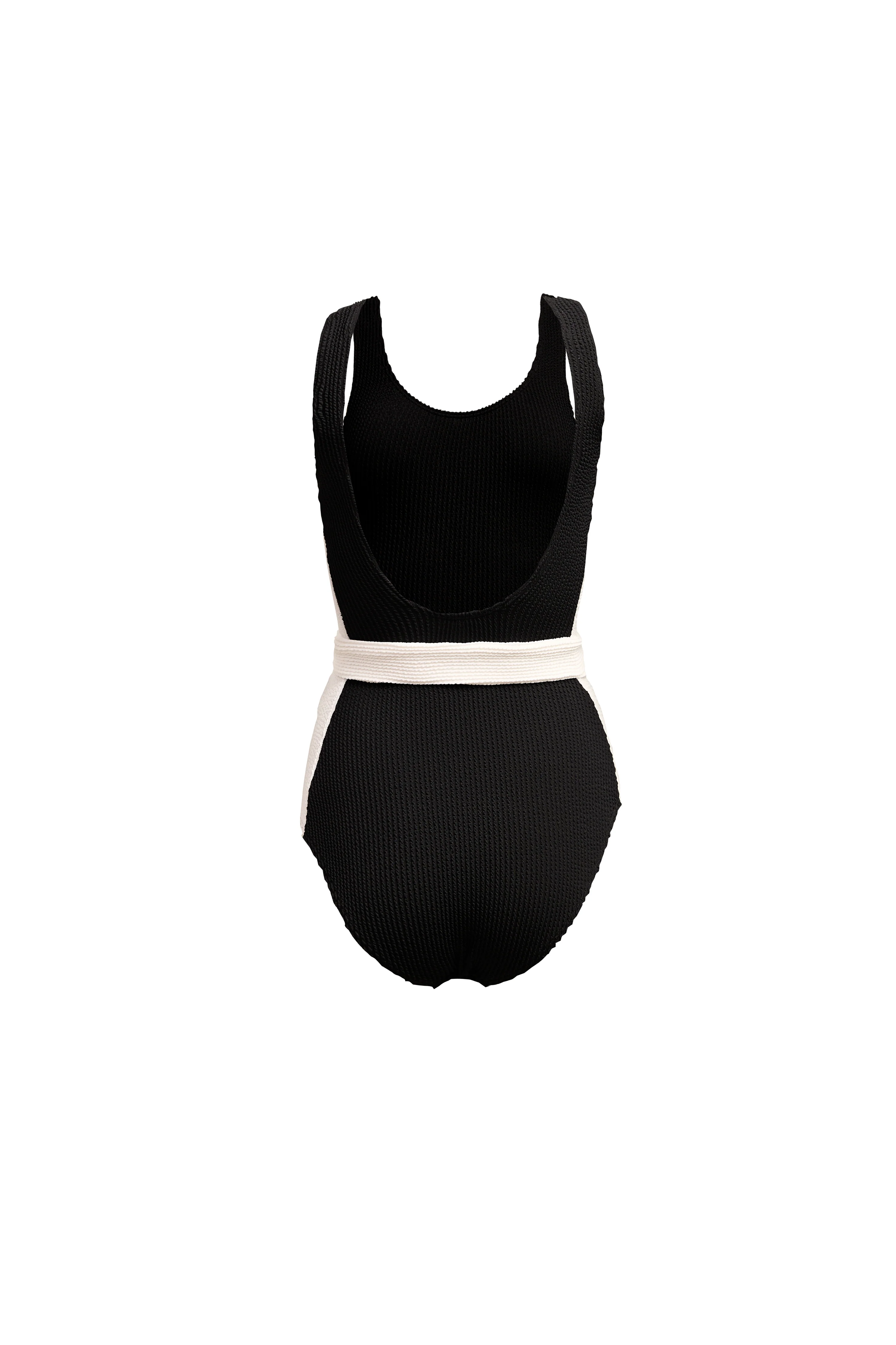Classic Belted Swimsuit (Black) - Image 10