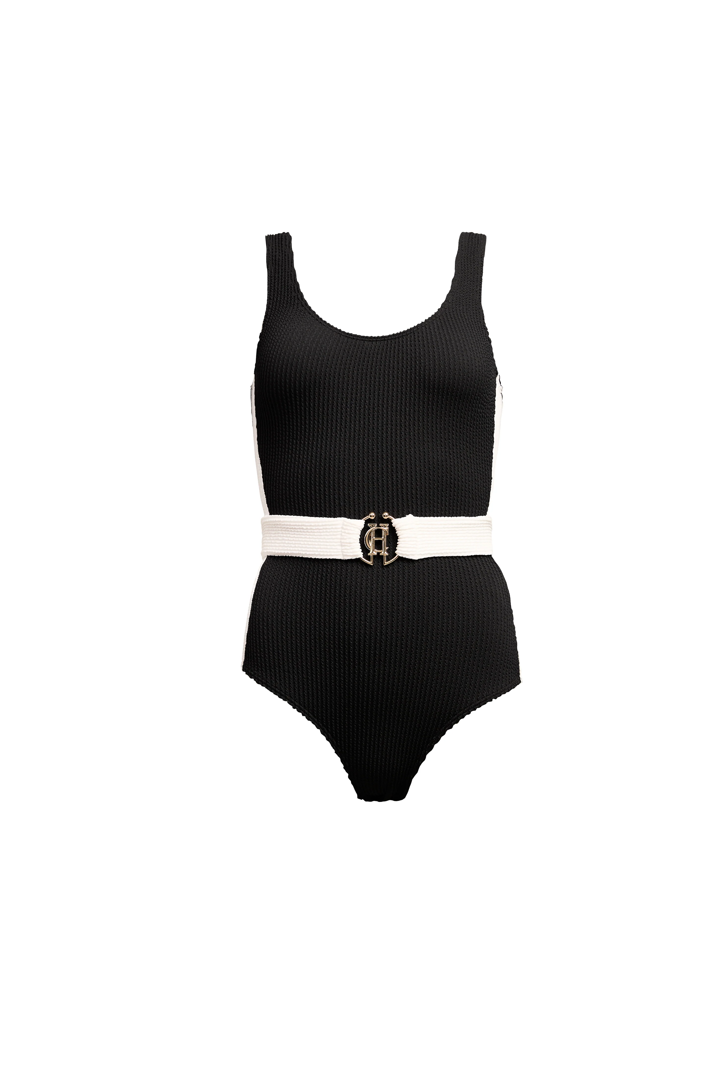 Classic Belted Swimsuit (Black) - Image 4