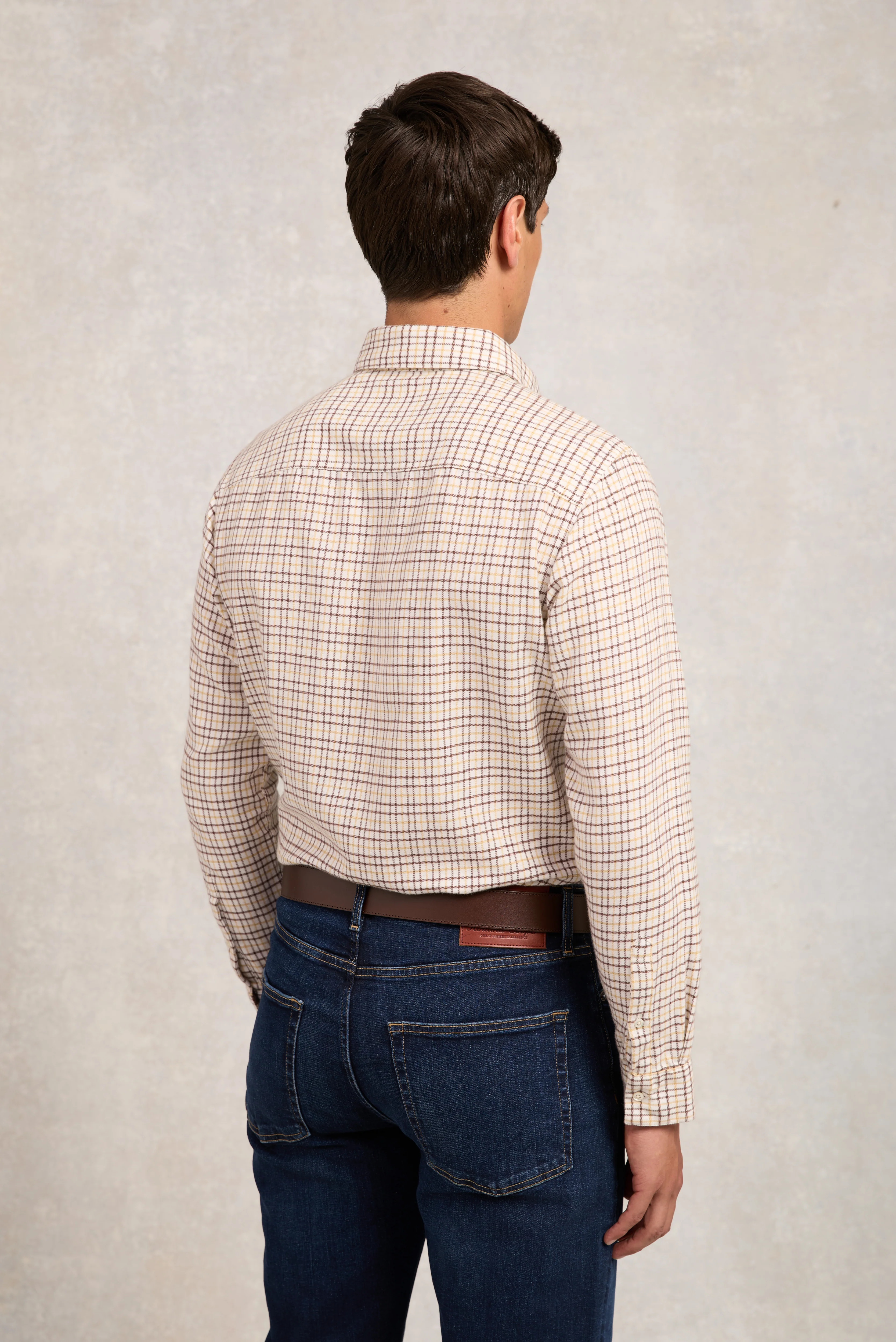 Classic Button Down Shirt (Brushed Cheltenham Camel Check) - Image 7