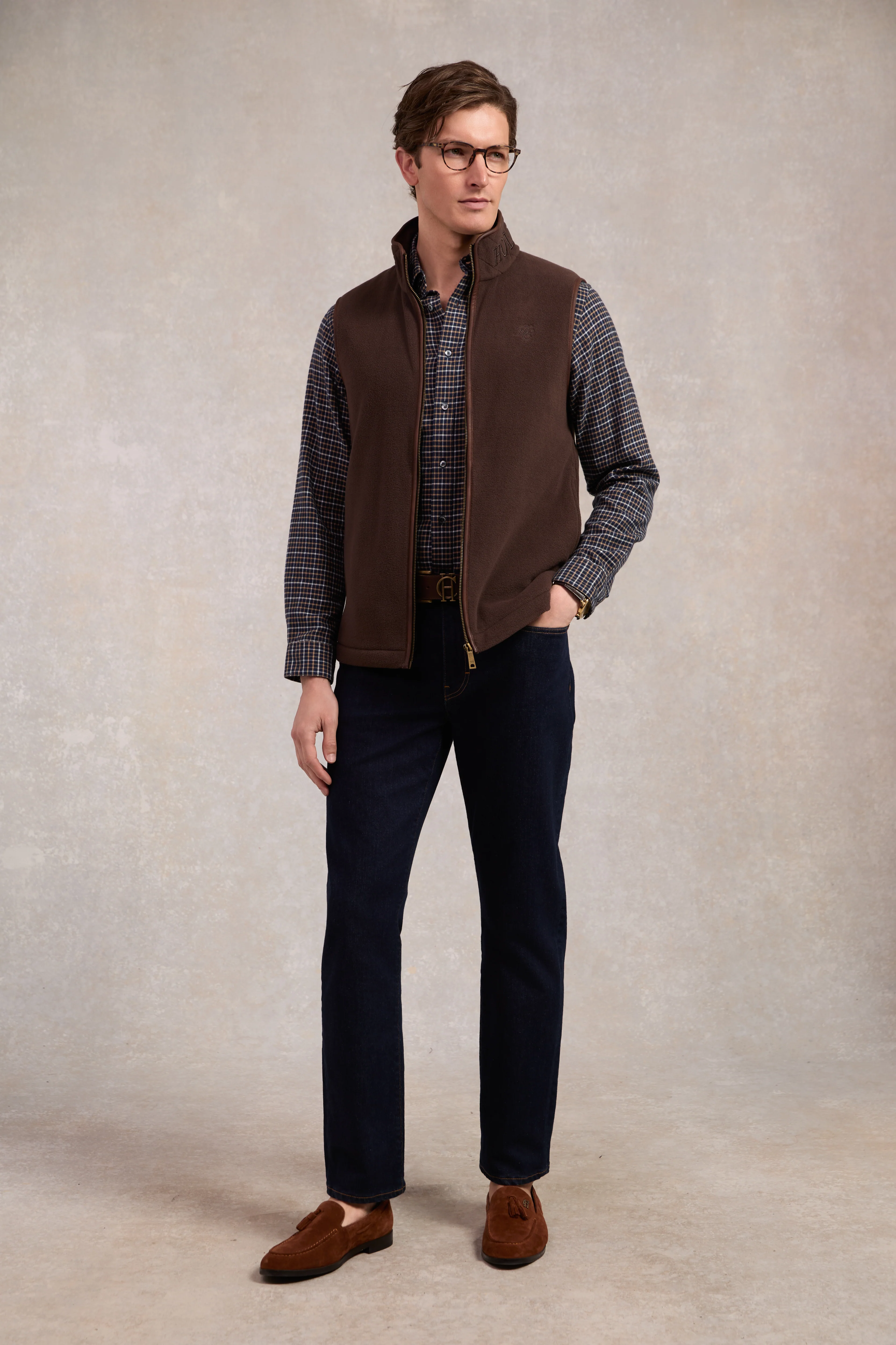 Classic Button Down Shirt (Brushed Cheltenham Navy Check) - Image 5