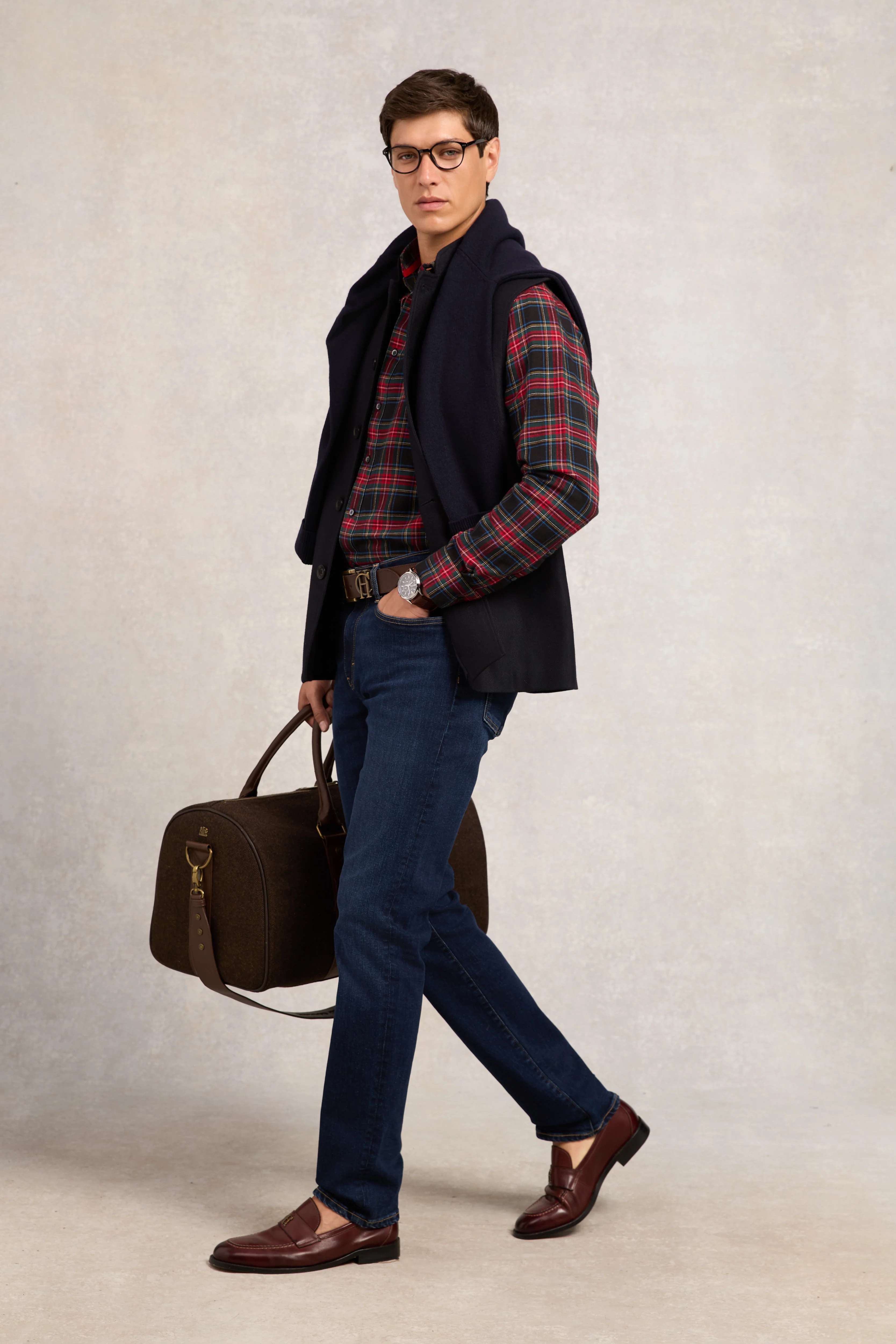 Classic Button Down Shirt (Brushed Sandringham Red) - Image 8