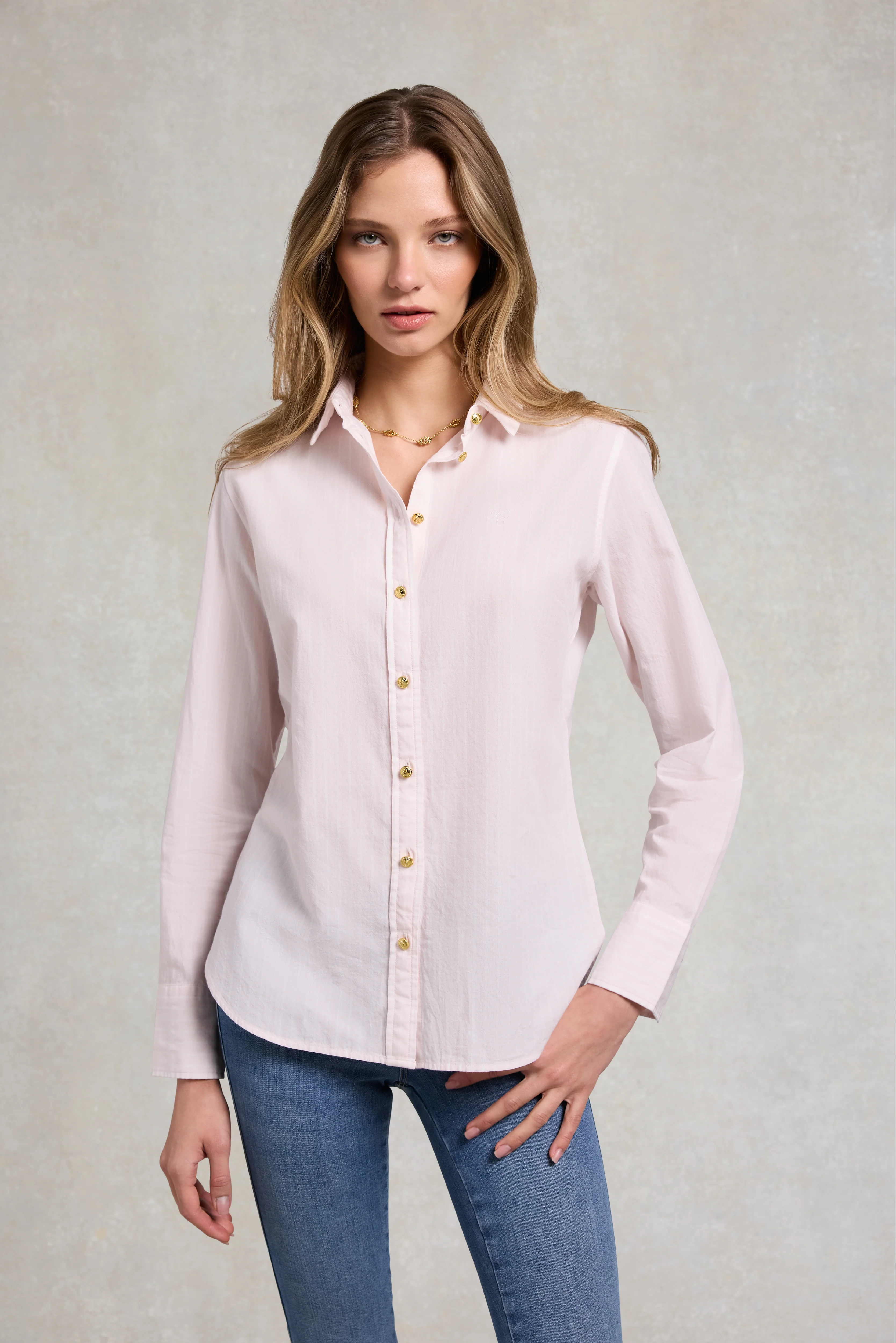 Classic Fit Shirt (Soft Pink Stripe)
