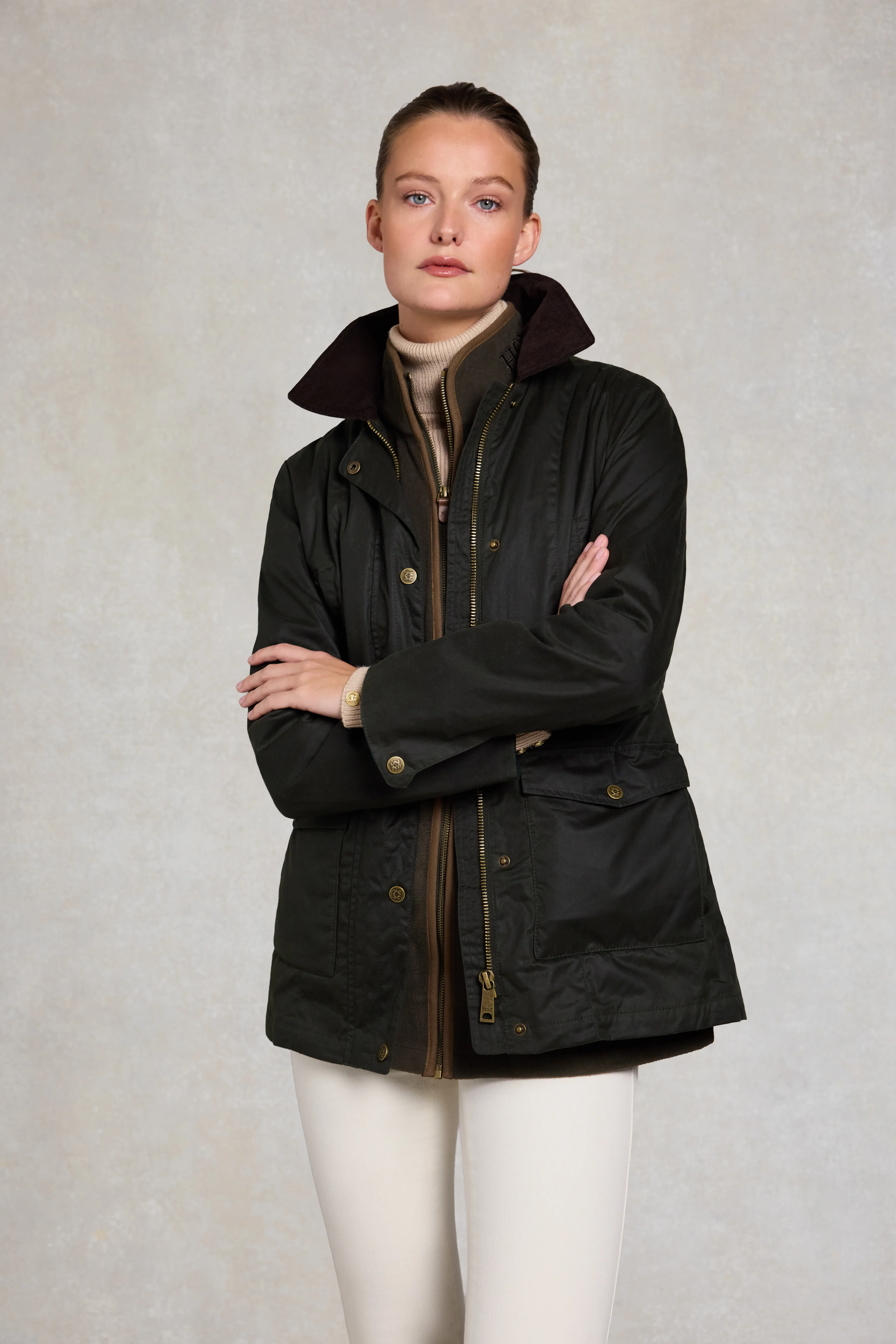 Classic Waxed Jacket (Dark Olive) - Image 3