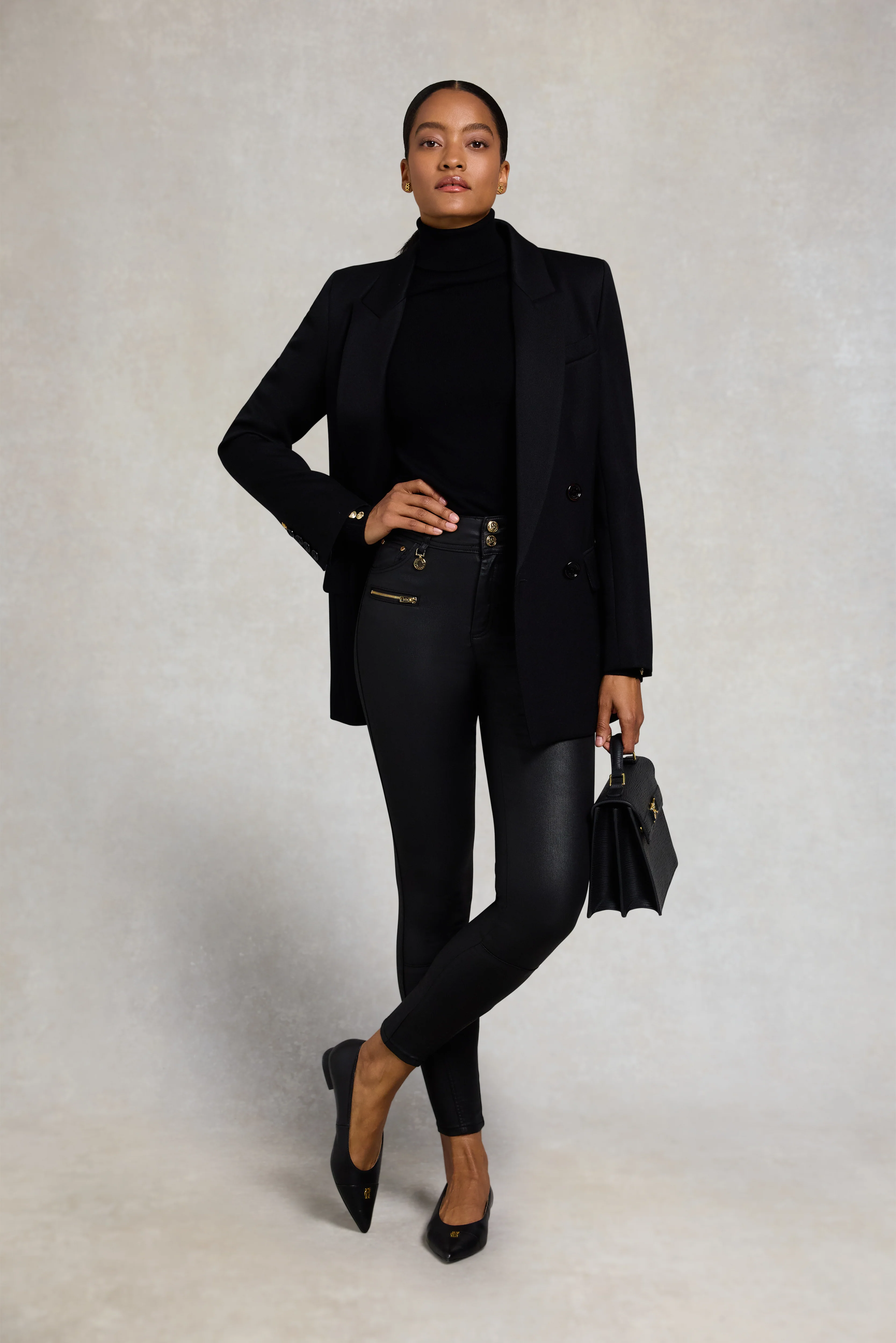 Coated Jodhpur Jean (Black) - Image 3