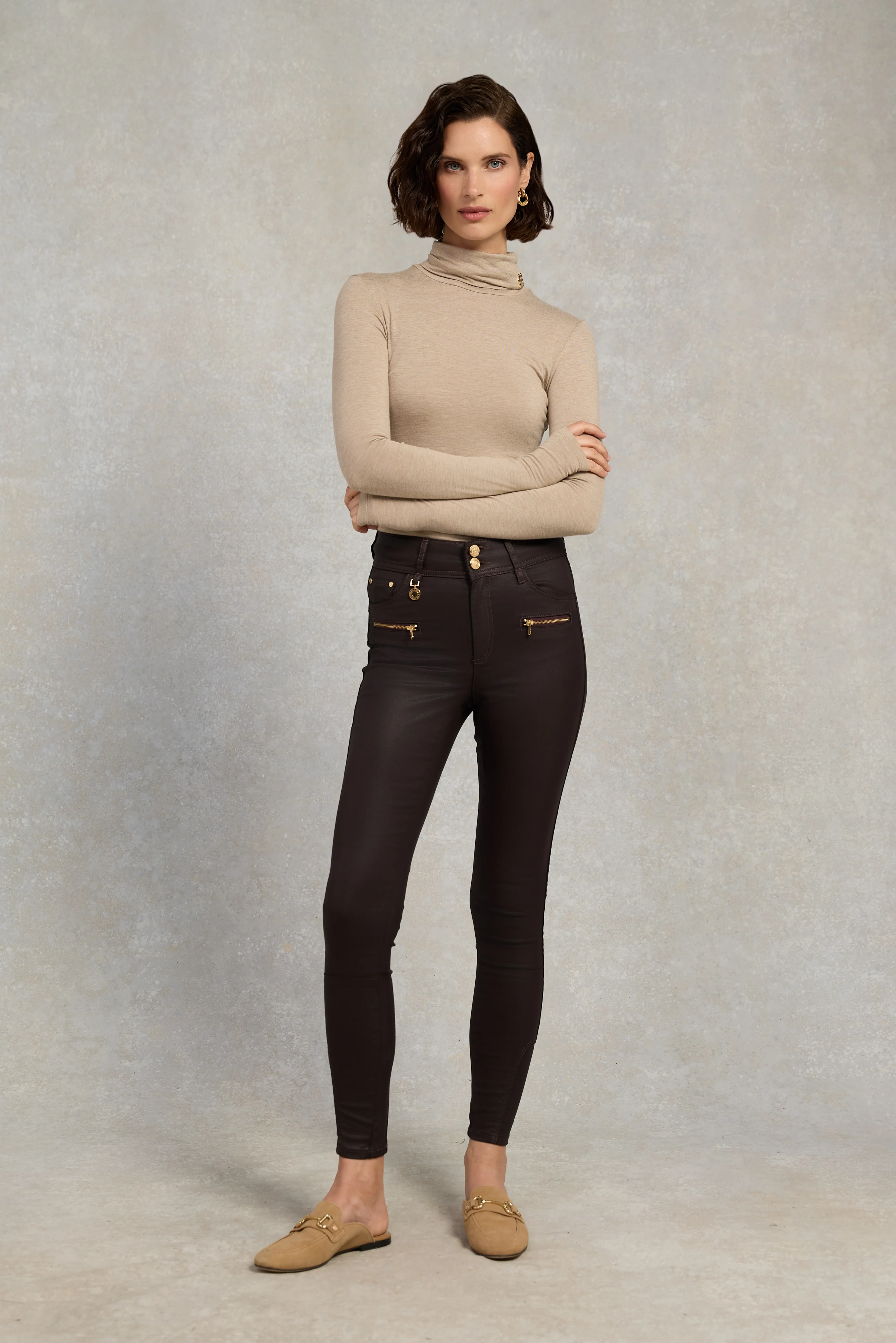 Coated Jodhpur Jean (Chocolate) - Image 3