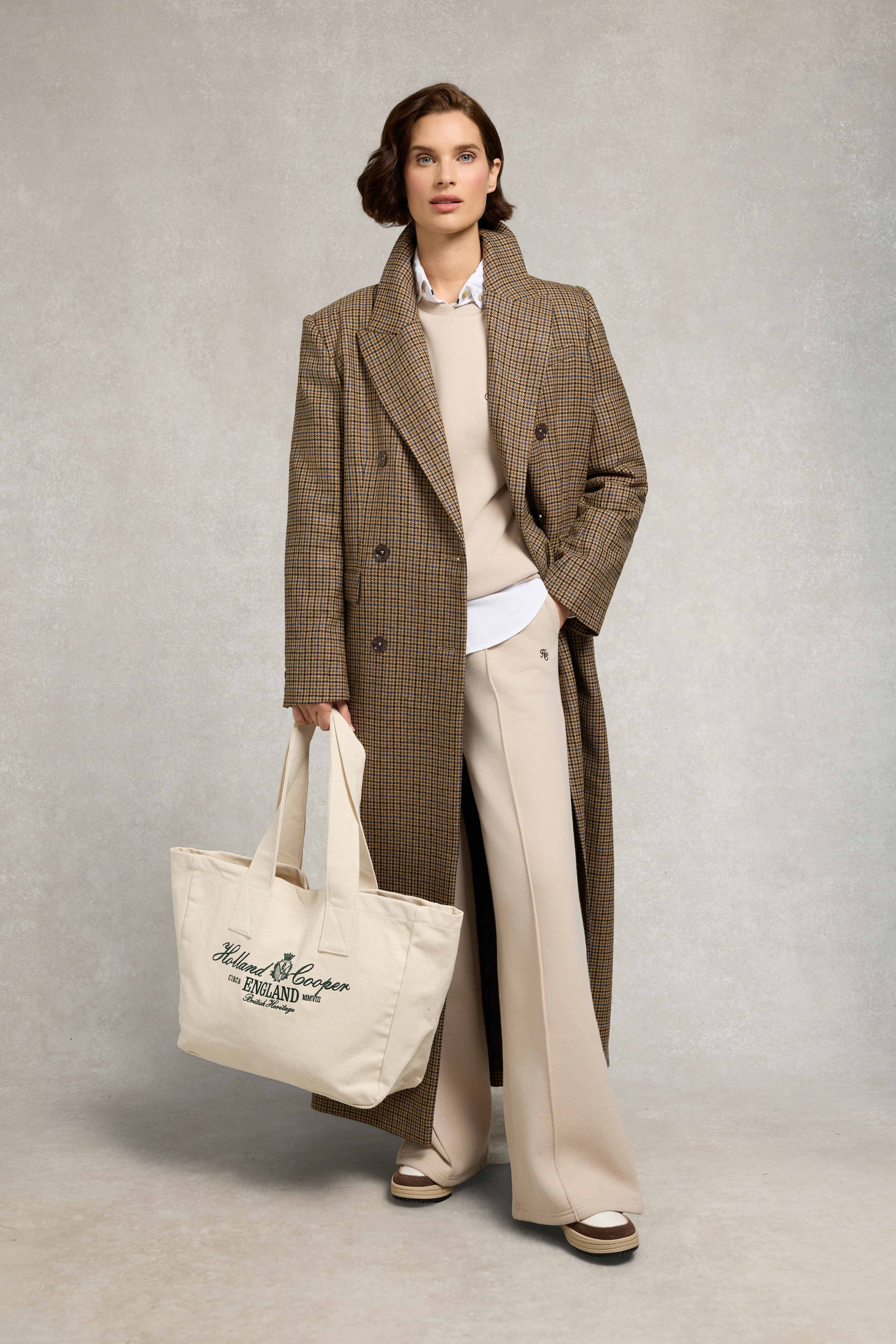 Collegiate Wide Leg Jogger (Stone) - Image 3
